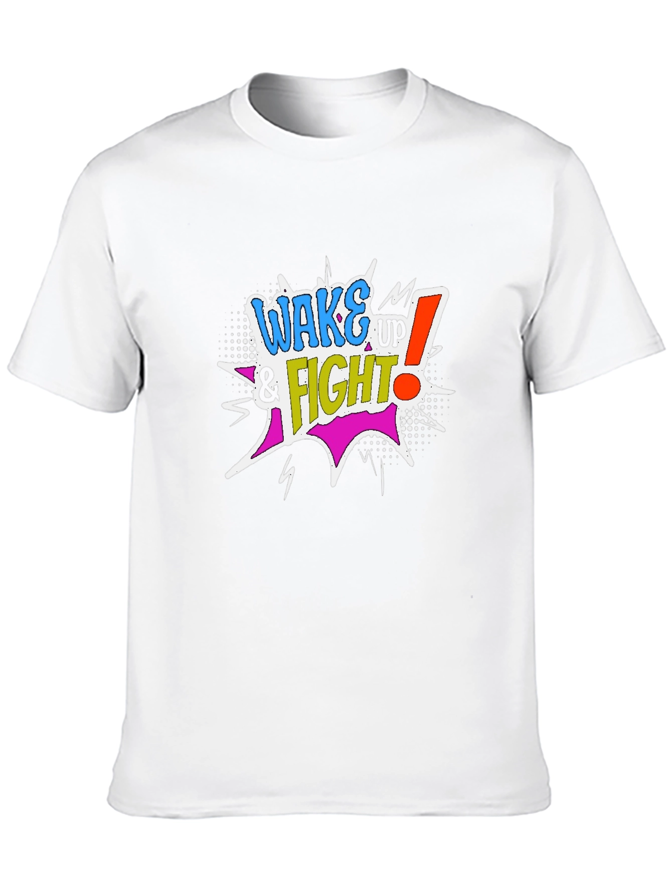 Black Wake Up & Fight Graphic Tee - Men's Black Cotton T-Shirt view 10