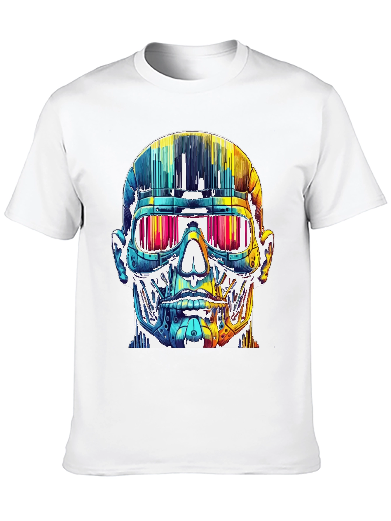 Black Cyberpunk Skull Graphic Tee view 10