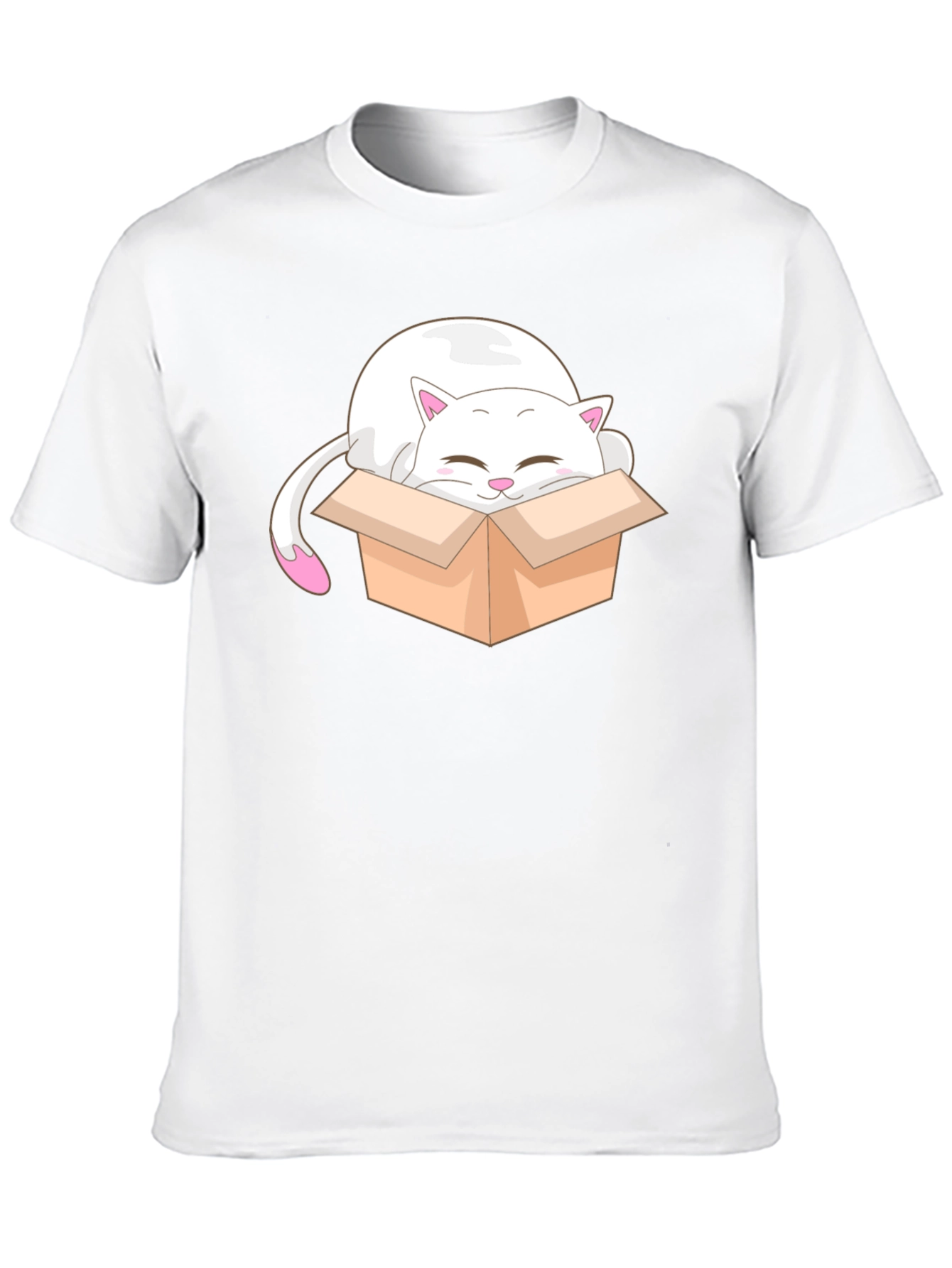 Black Cute Cat in Box Graphic T-Shirt view 10