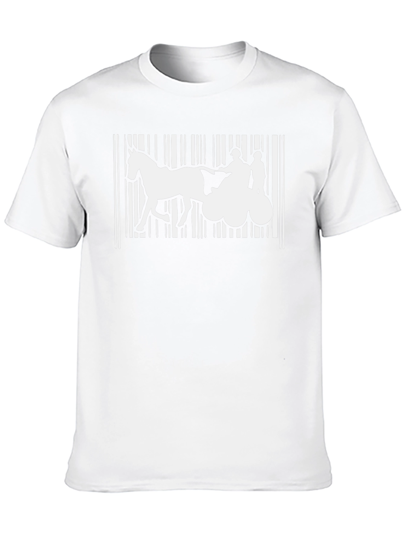Horse Drawn Chariot Barcode T-Shirt - 10