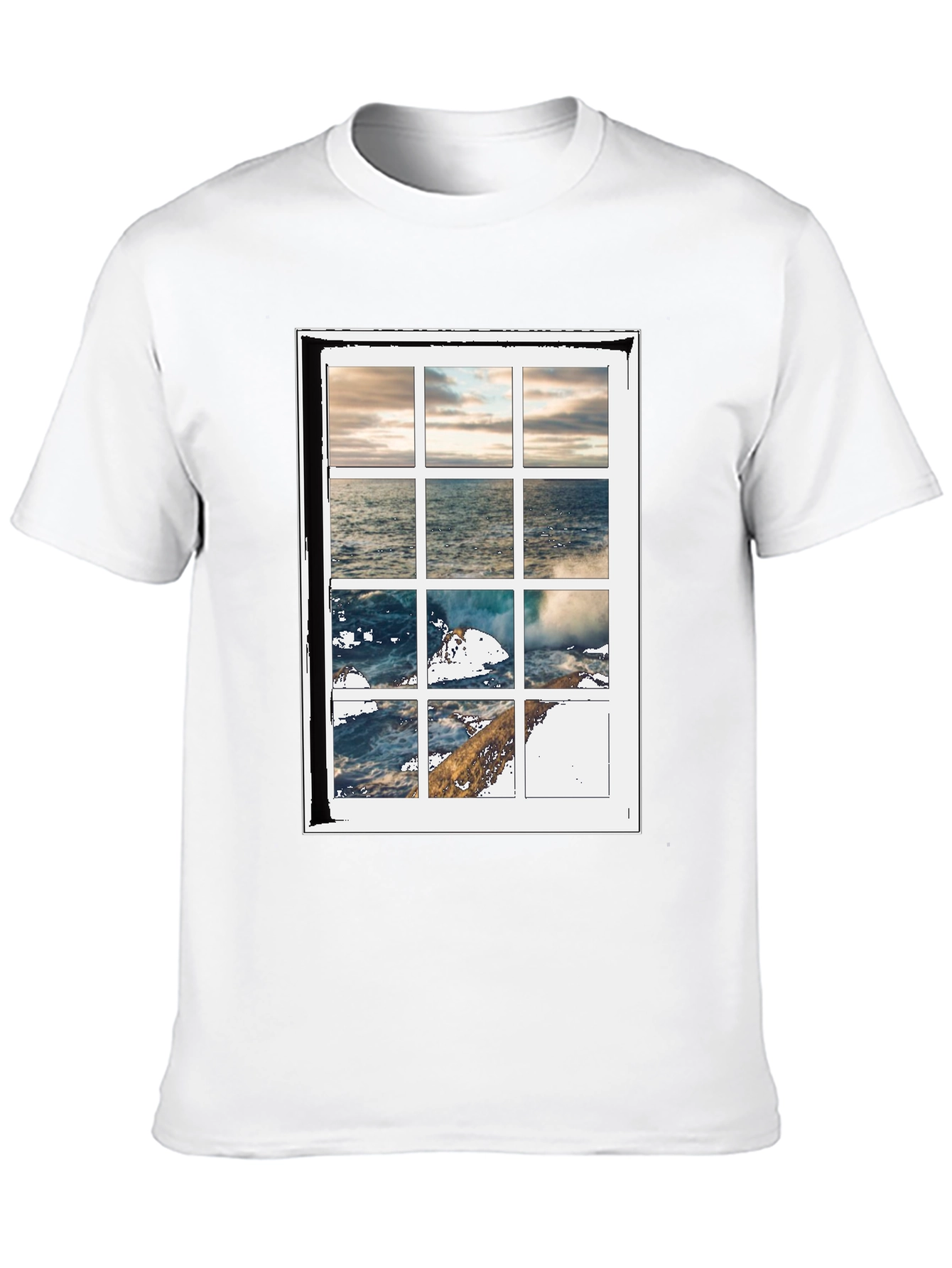 Black Ocean View Graphic Tee - Soft Cotton Blend view 10