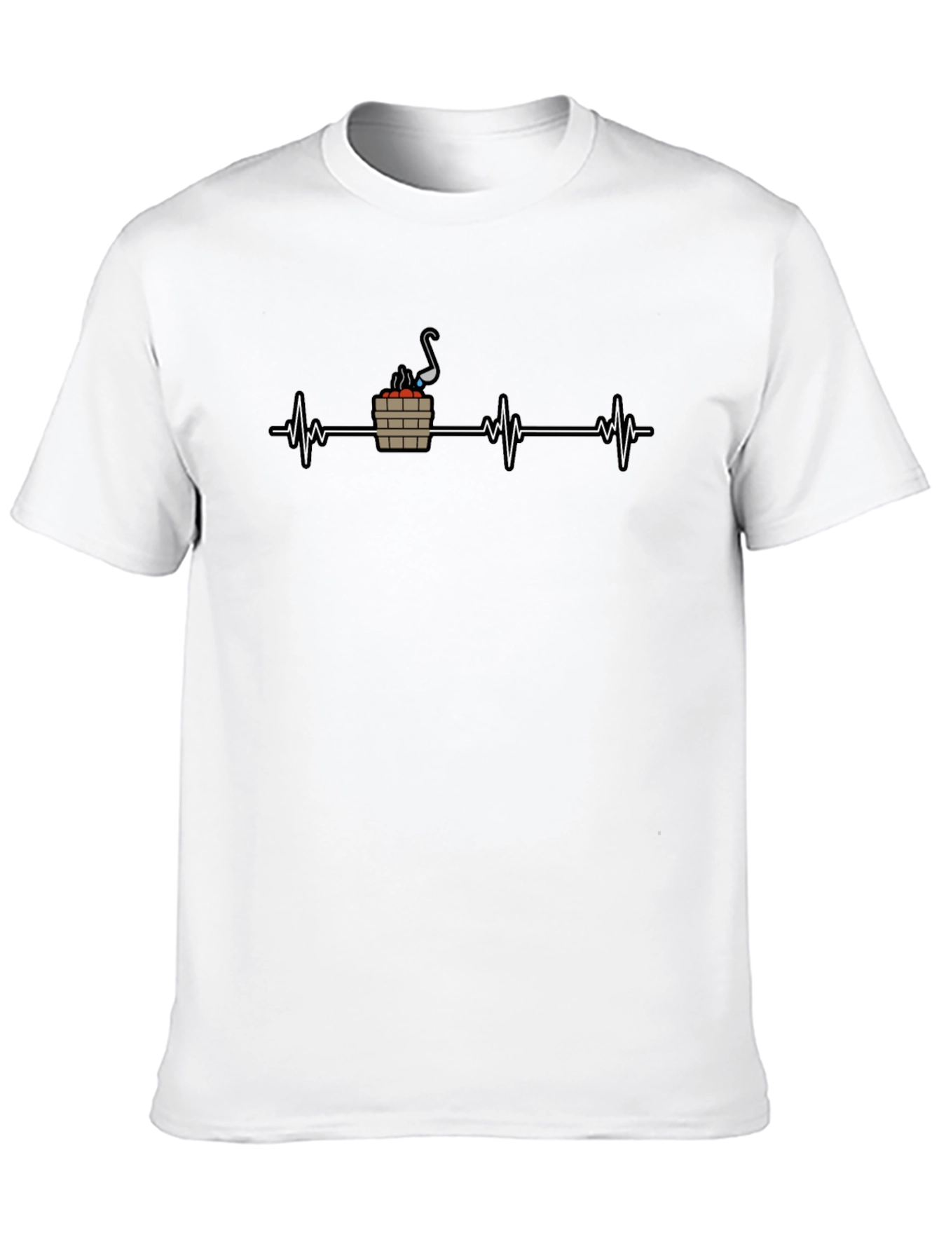 Black Sauna Heartbeat T-Shirt - Relax & Recharge view 10