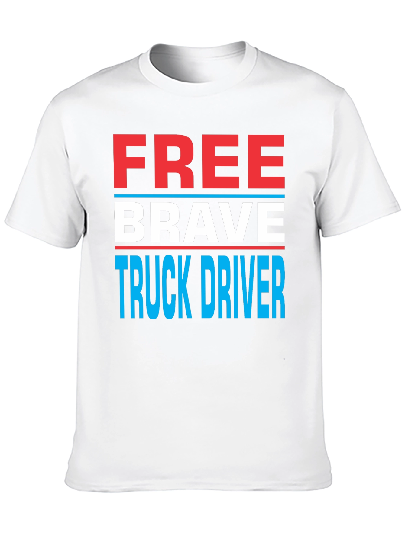 Black Free Brave Truck Driver Graphic Tee view 10