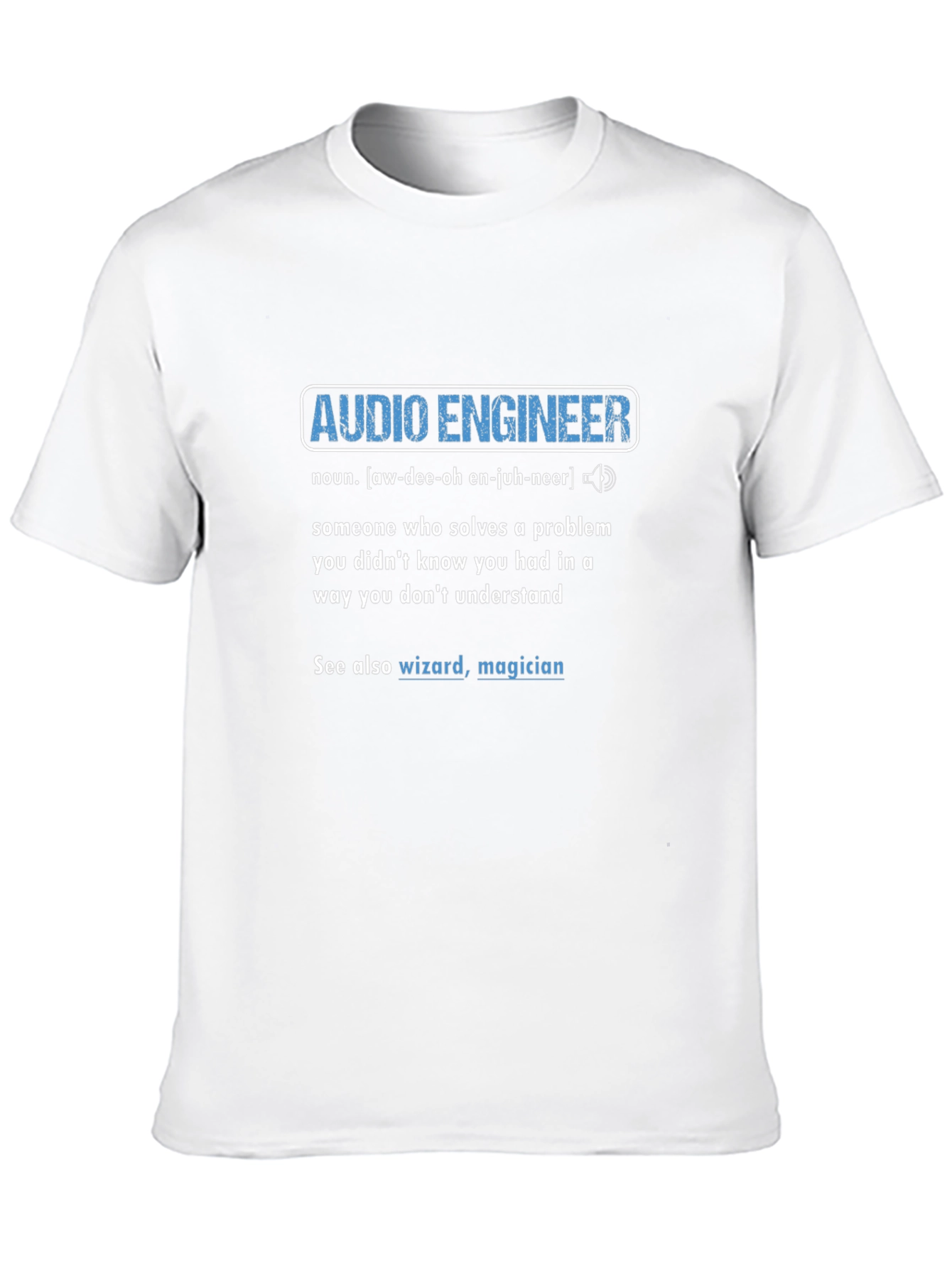 Black Audio Engineer Definition Graphic T-Shirt view 10