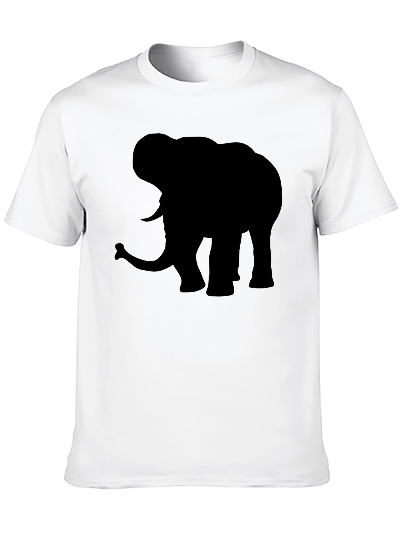 Black Elephant Silhouette Black T-Shirt view 10