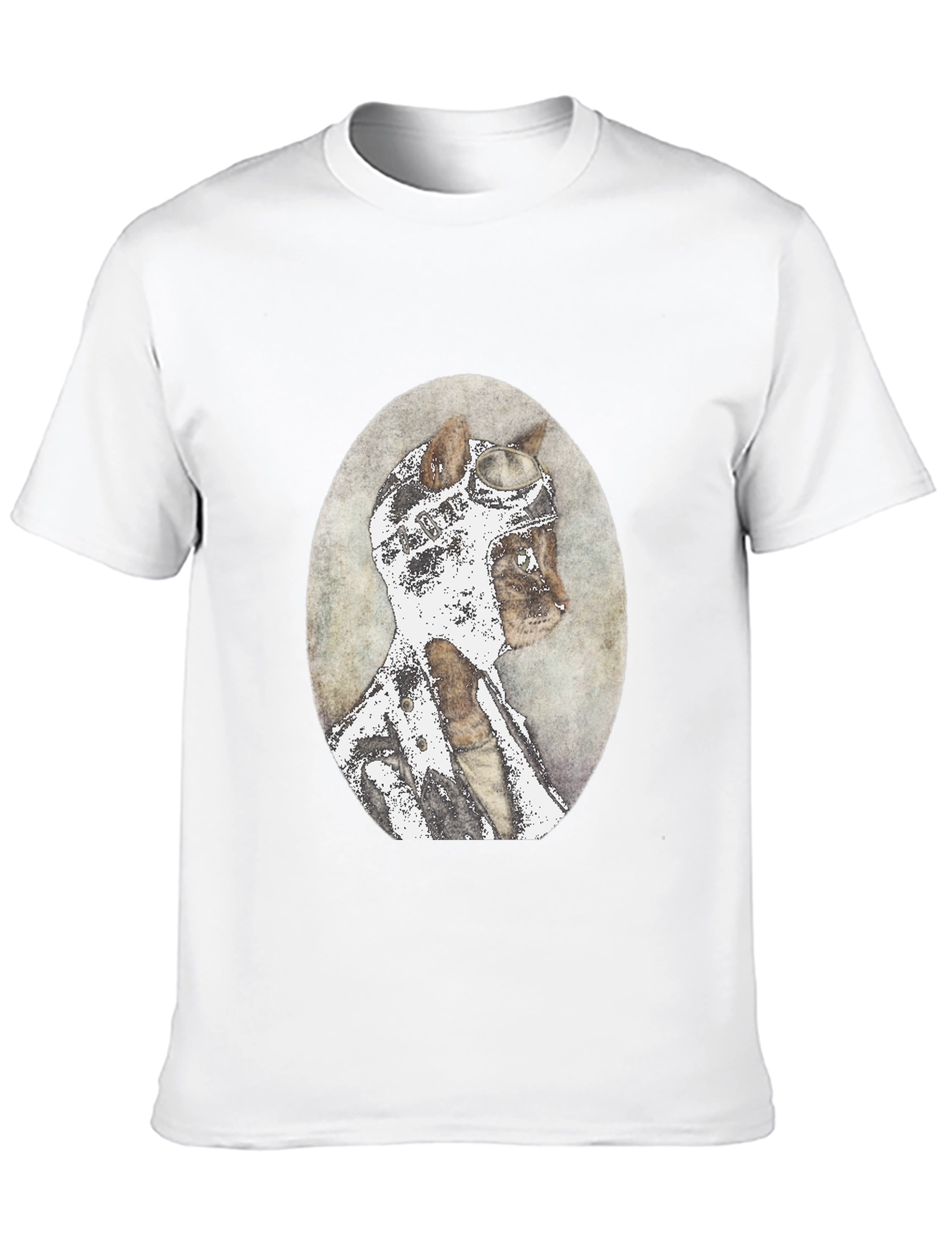 Black Cat Aviator T-Shirt - Vintage Style Black Tee view 10