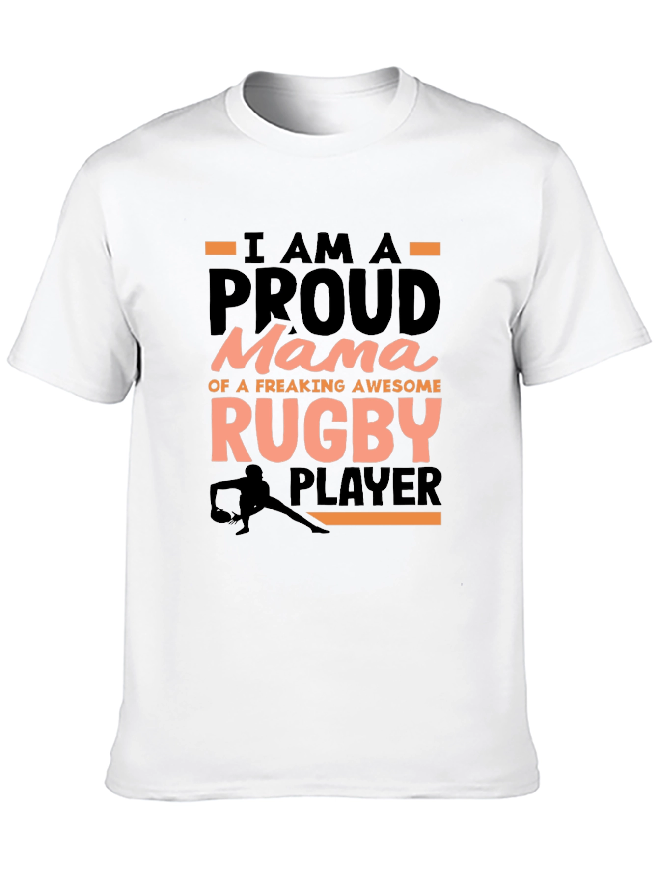 Black Proud Mama Rugby Player Graphic Tee view 10