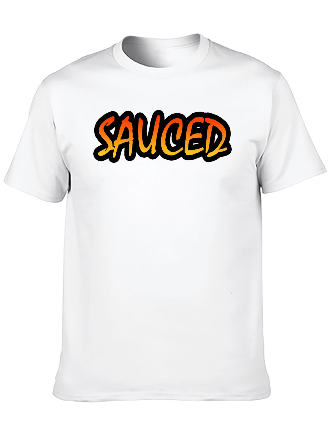 Black Sauced Graphic Tee - Black Cotton Blend T-Shirt view 10