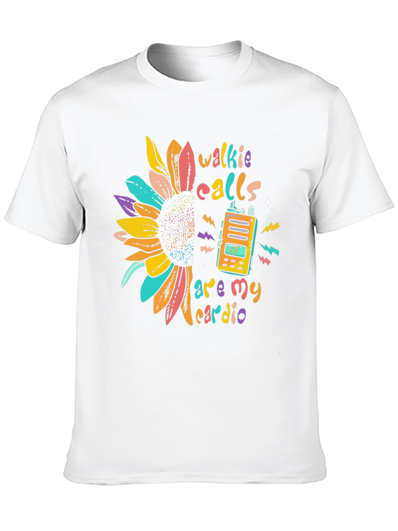 Black Walkie Calls Are My Cardio Graphic Tee view 10