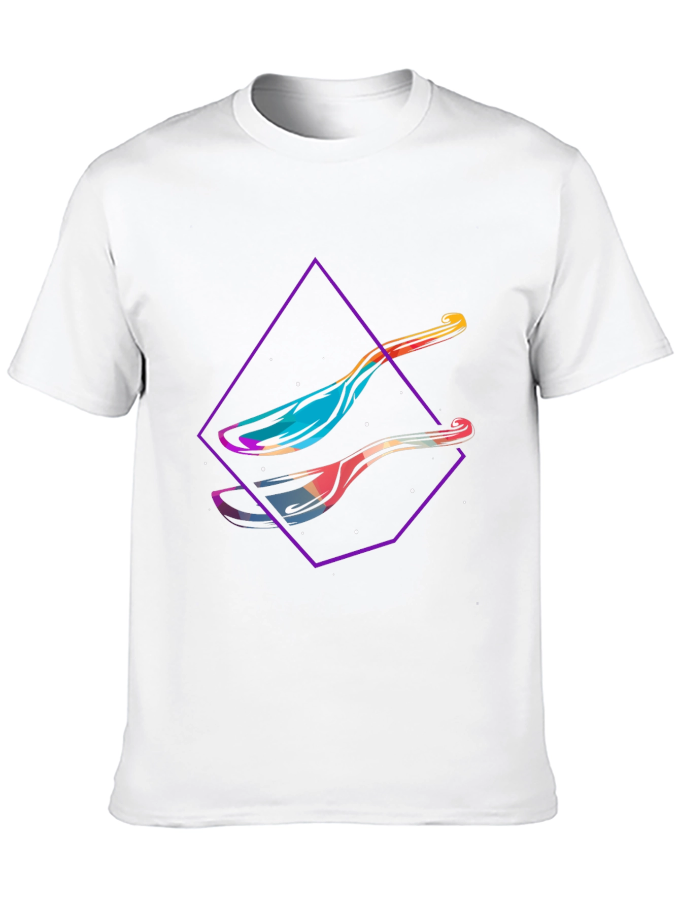 Black Modern Spoon Graphic Tee - Abstract Design Shirt view 10