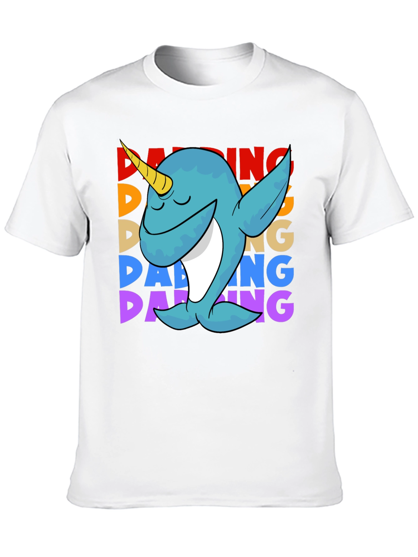 Black Dabbing Narwhal T-Shirt - Cute & Funny Design view 10