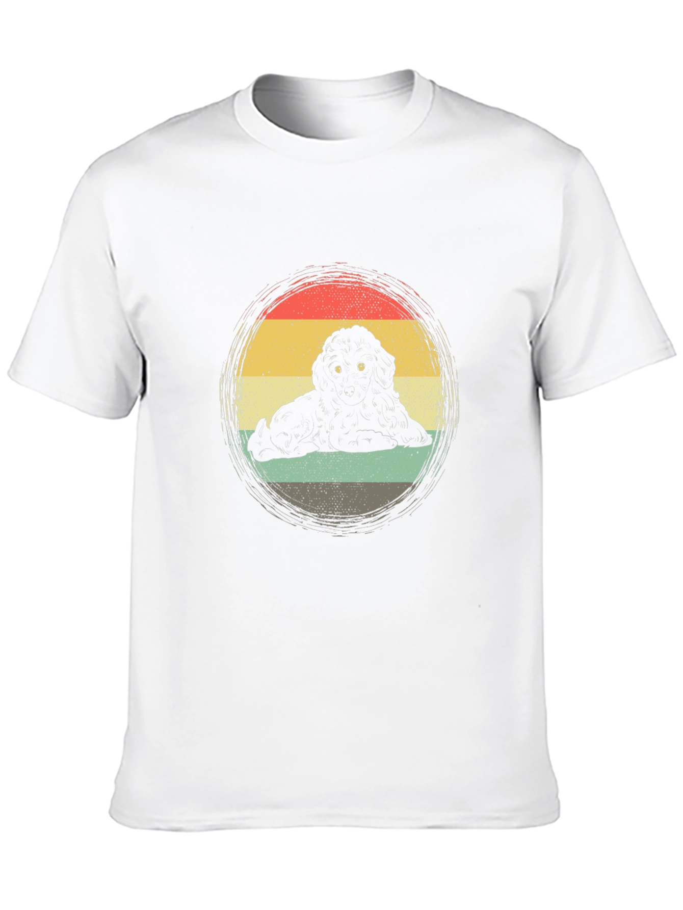 Black Retro Poodle Silhouette T-Shirt - Unisex view 10