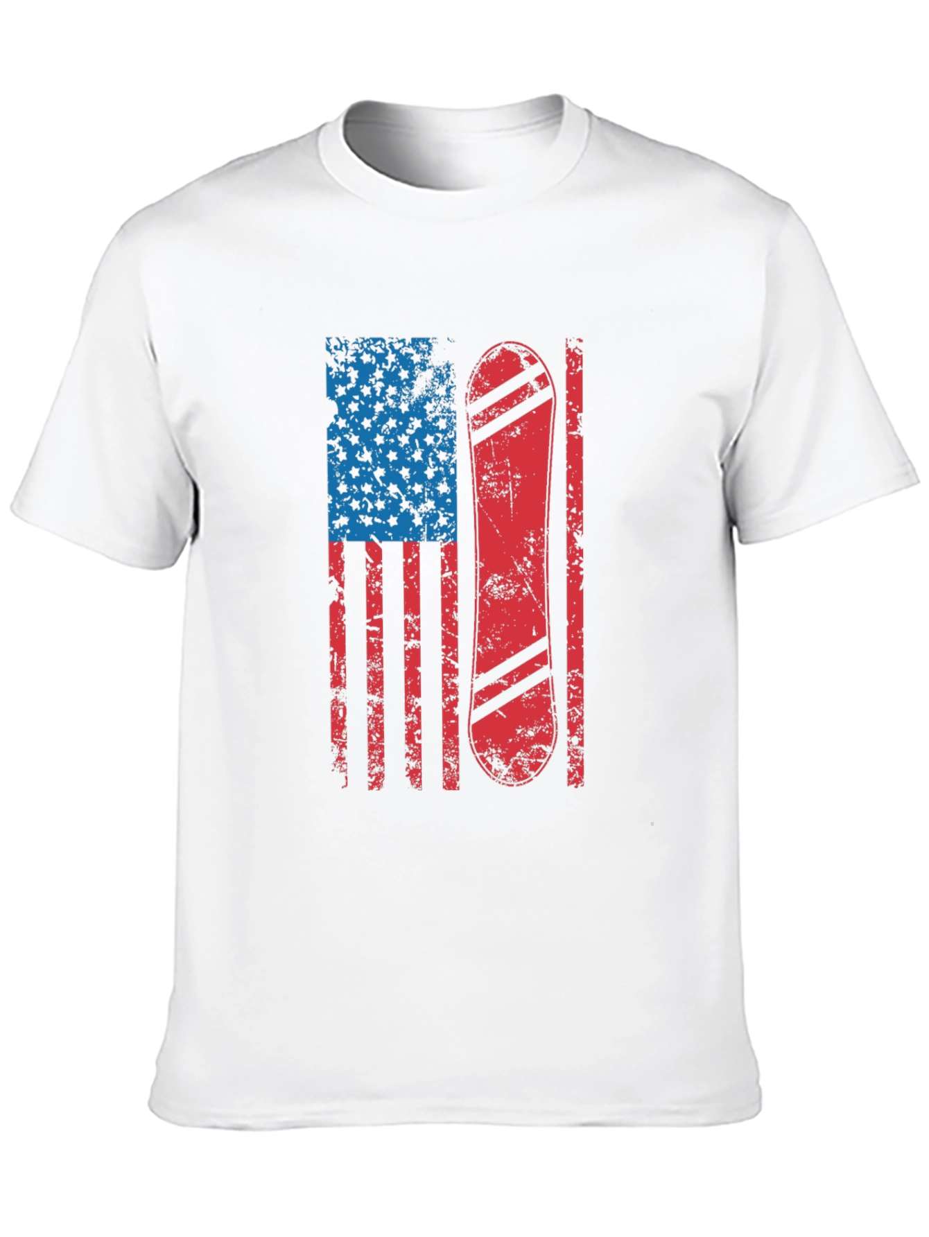 Black American Flag Snowboard T-Shirt view 10