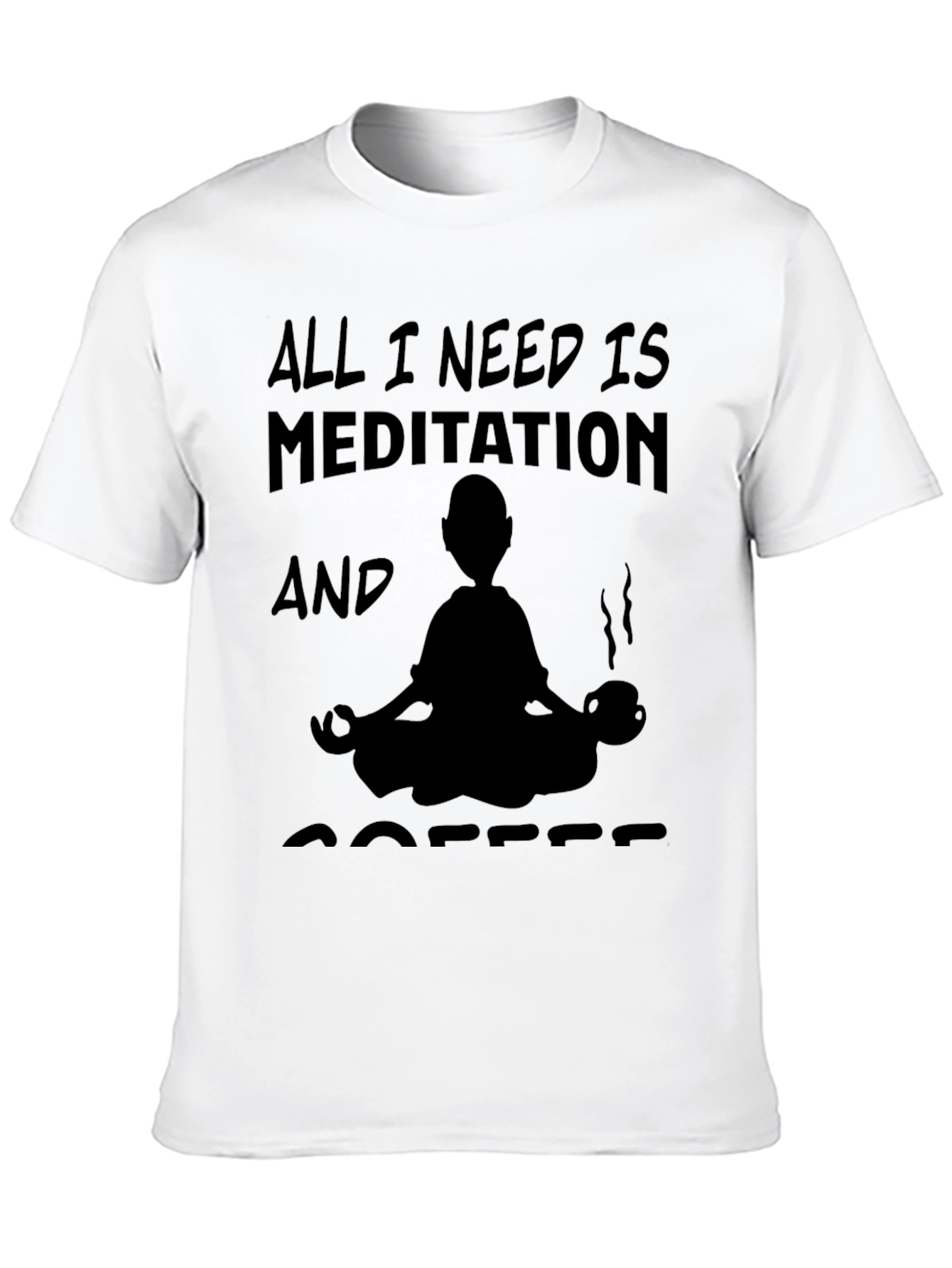 Black Meditation & Coffee Graphic T-Shirt view 10