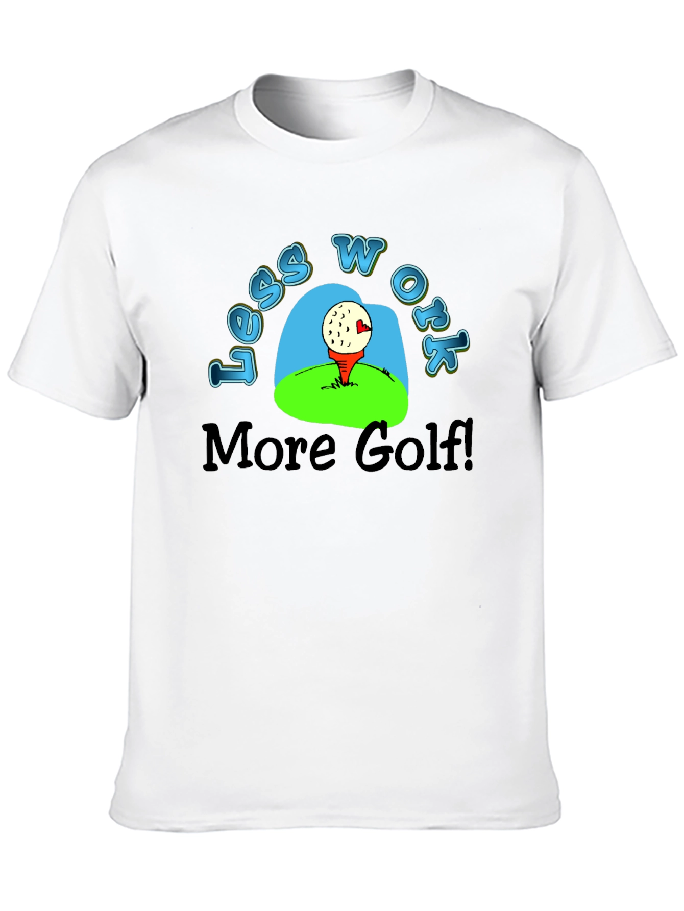 Black Less Work More Golf T-Shirt - Black view 10