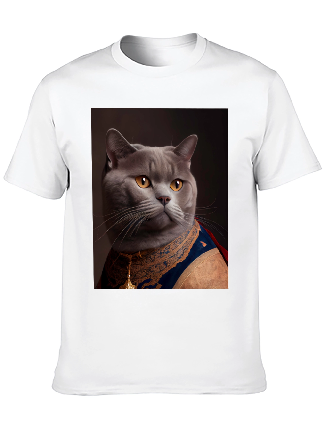 Black Regal Cat T-Shirt - Funny Pet Portrait Tee view 10
