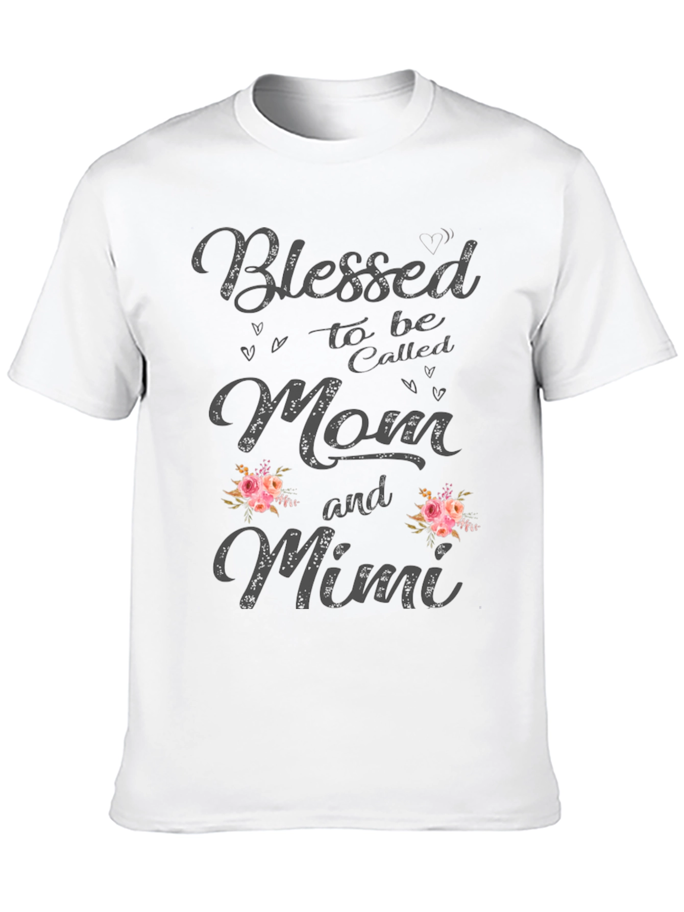 Black Blessed Mom and Mimi Floral Graphic Tee view 10