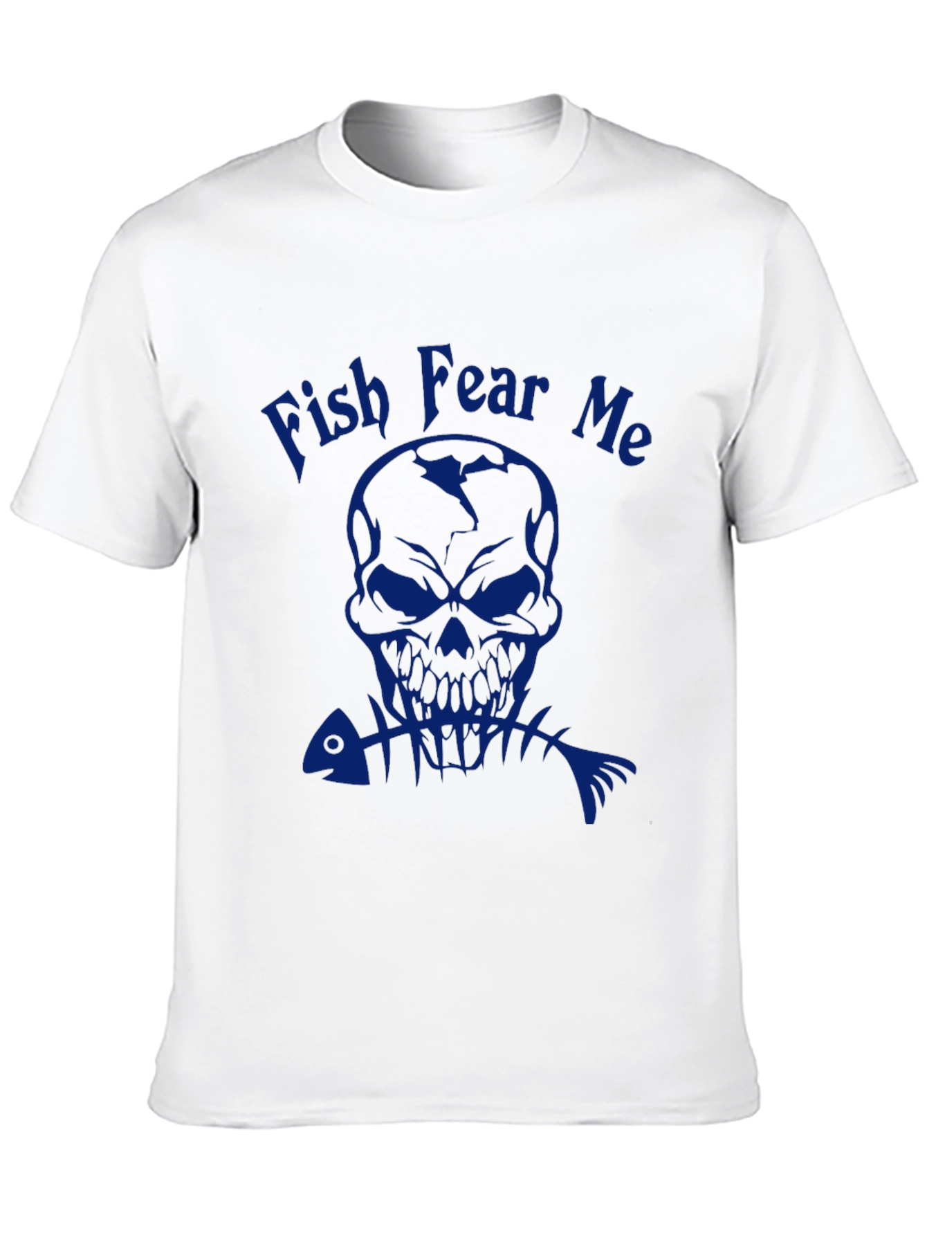 Black Fish Fear Me Skull Graphic Tee - Black Cotton T-Shirt view 10