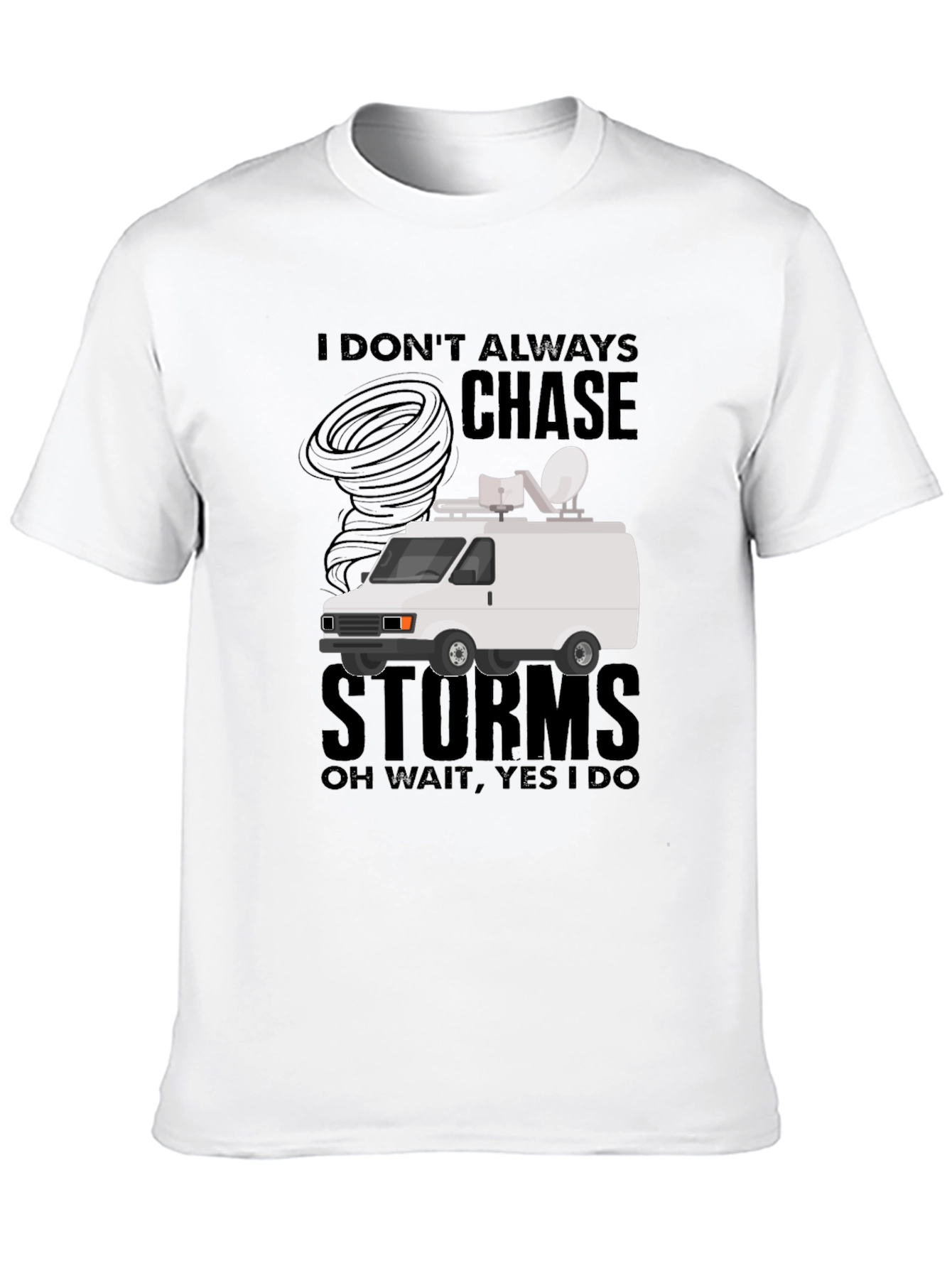 Black Storm Chaser T-Shirt - Funny Weather Van Tee view 10