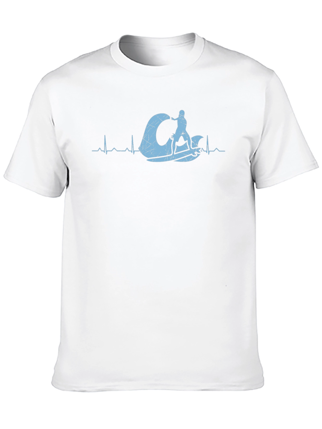 Black Kitesurfing Heartbeat T-Shirt - Black Cotton Tee view 10
