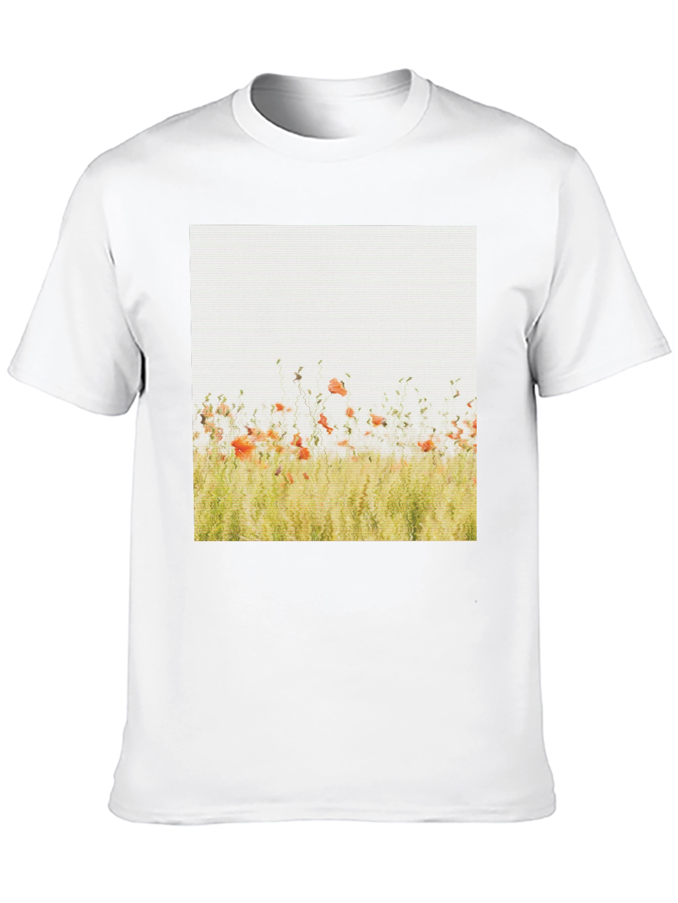 Black Floral Field Graphic Print Black T-Shirt view 10