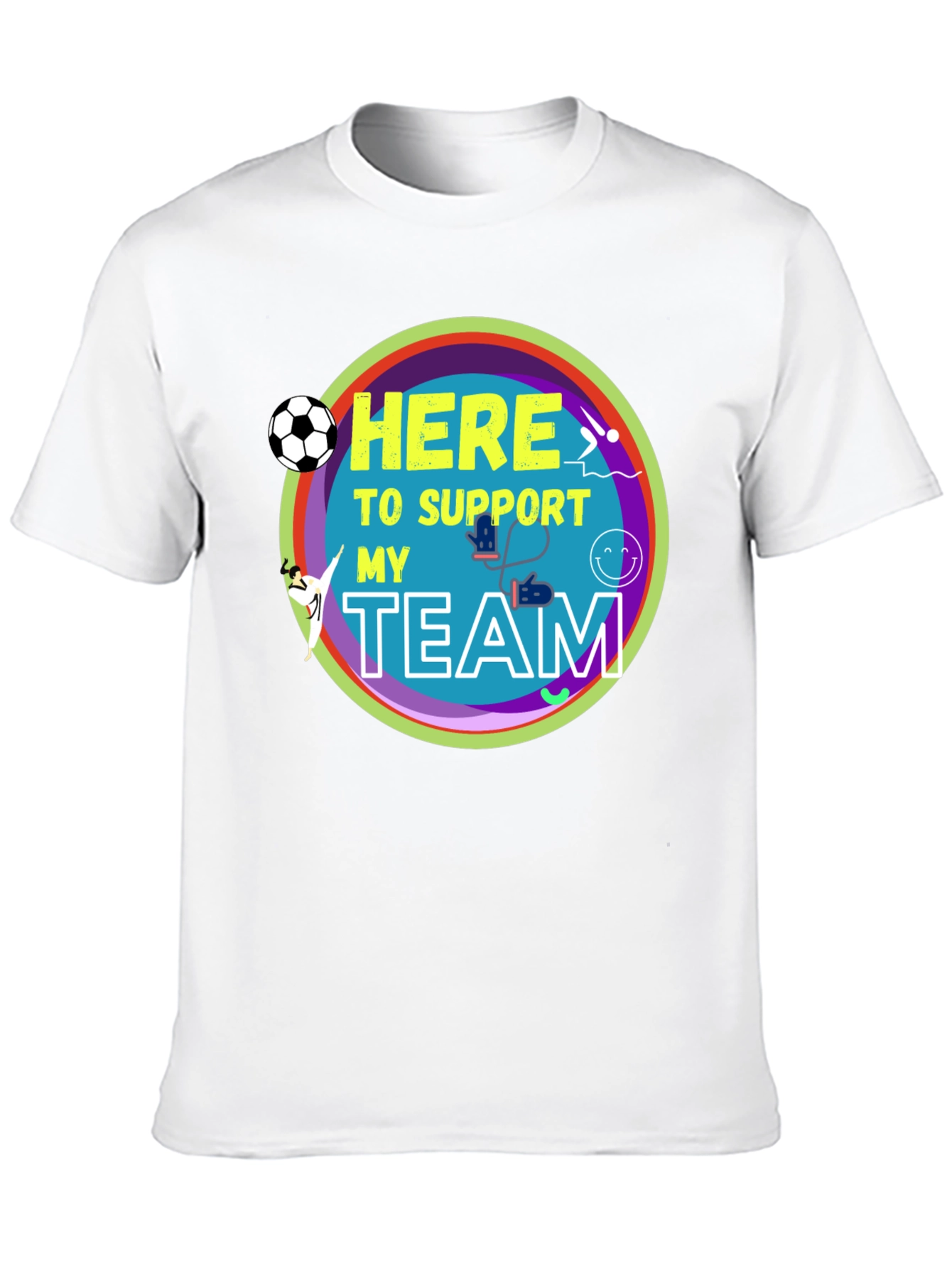 Black Here to Support My Team Graphic T-Shirt view 10