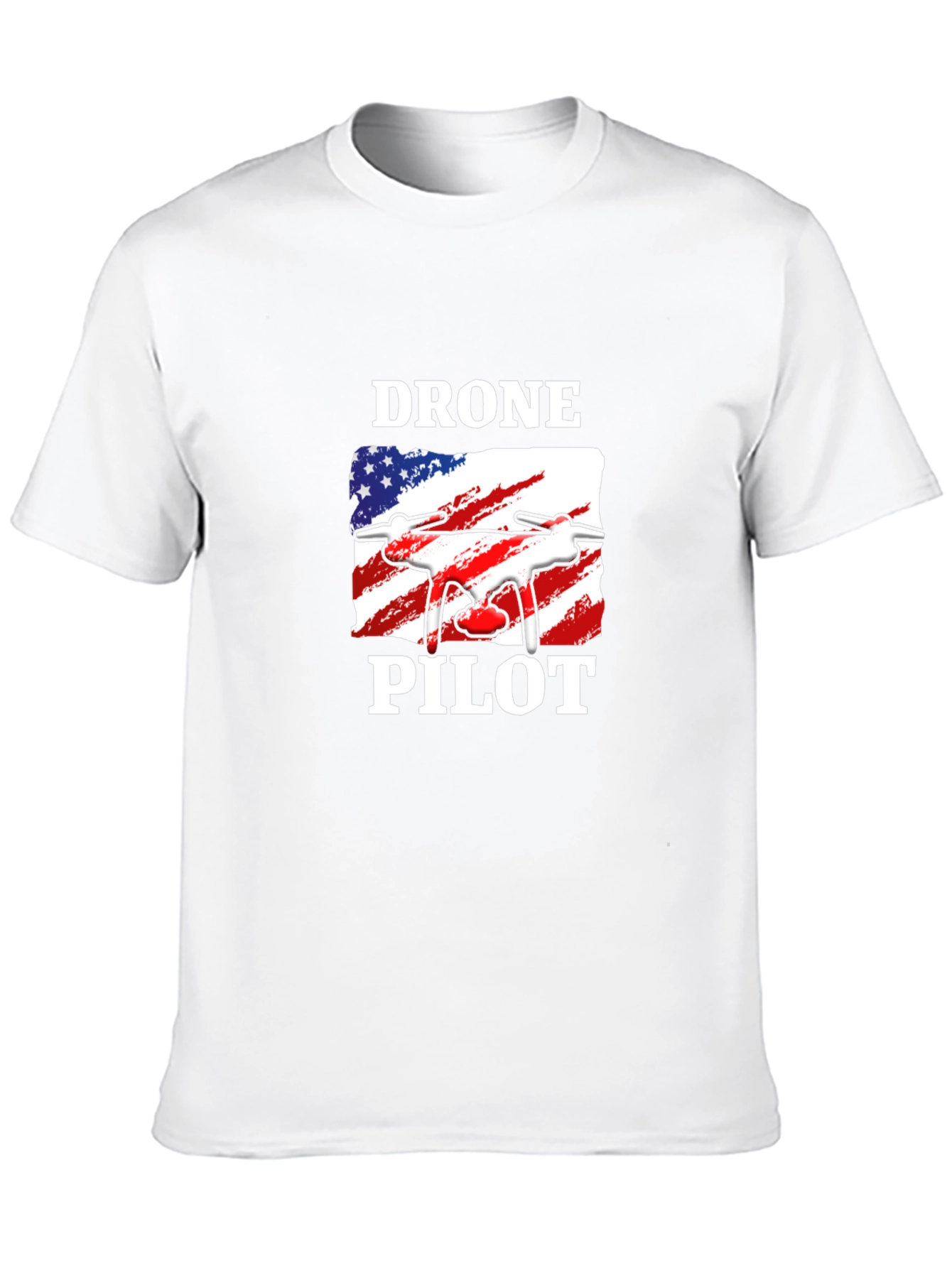 Black Drone Pilot T-Shirt - American Flag Design view 10