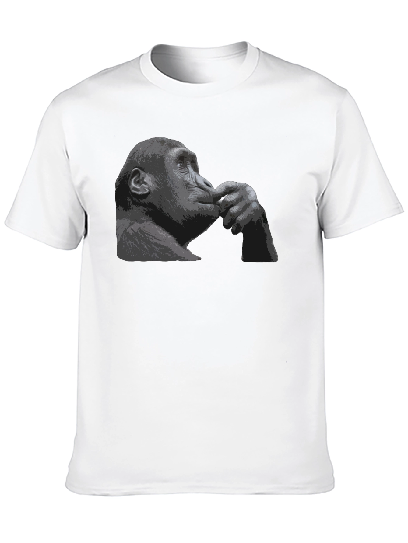Black Thinking Chimpanzee Graphic T-Shirt view 10
