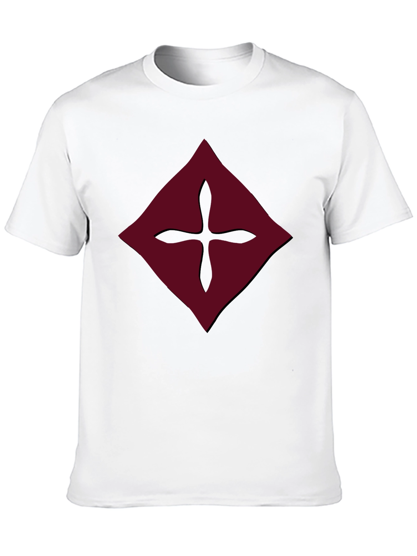 Black Burgundy Diamond Cross Graphic Tee - Men's Black Shirt view 10