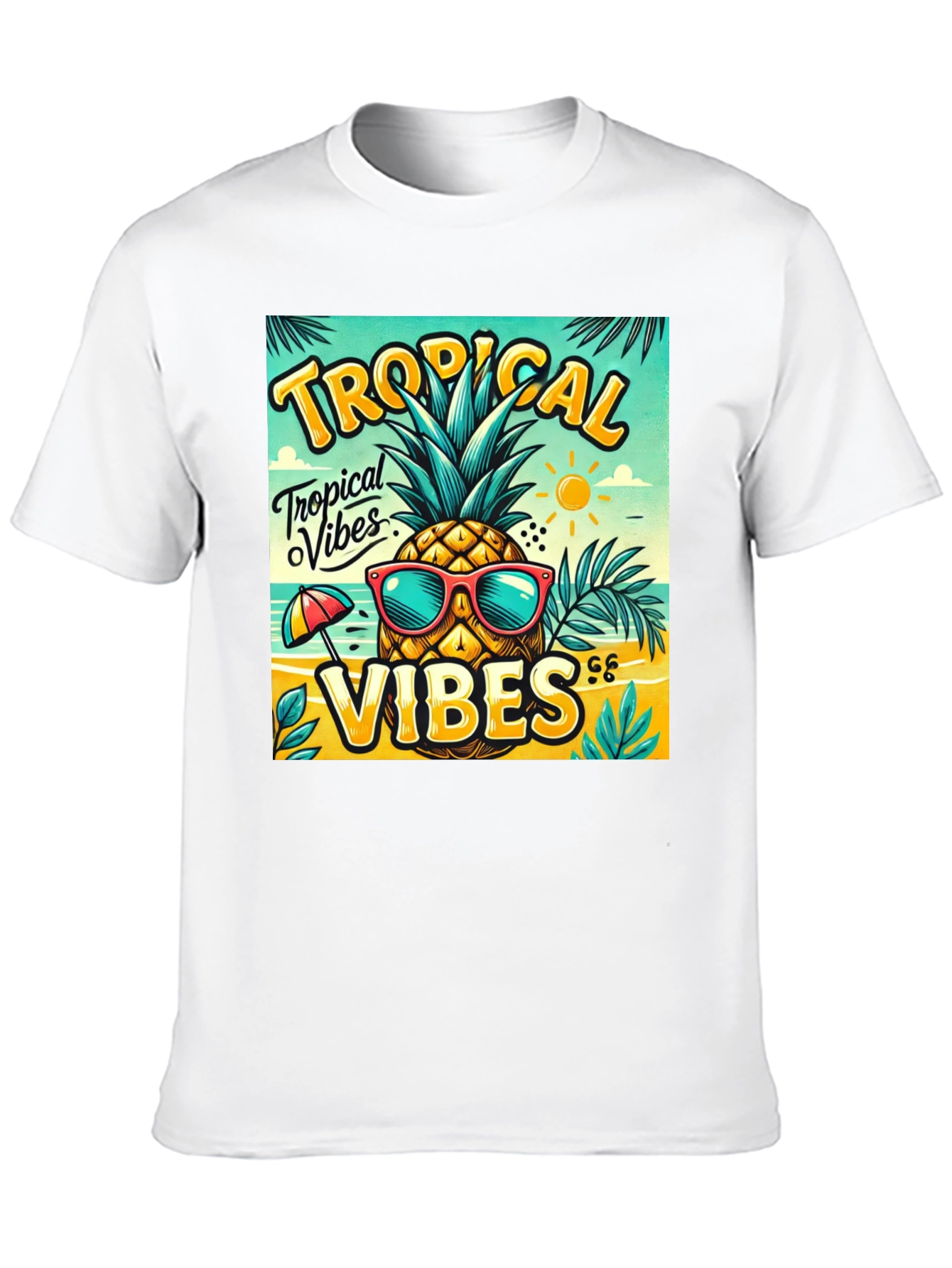 Black Tropical Vibes Pineapple T-Shirt view 10