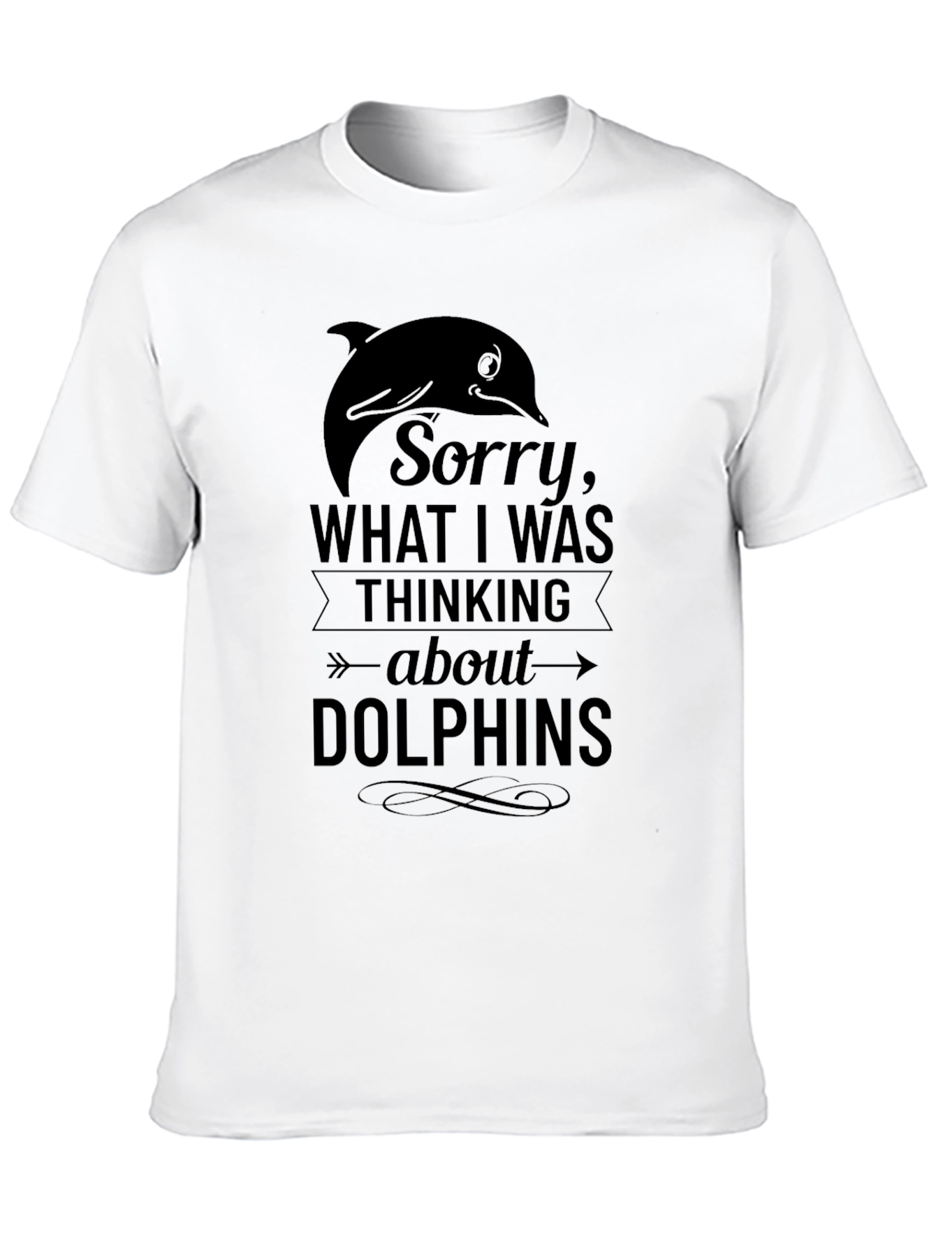 Black Dolphin T-Shirt: Sorry, Thinking About Dolphins view 10