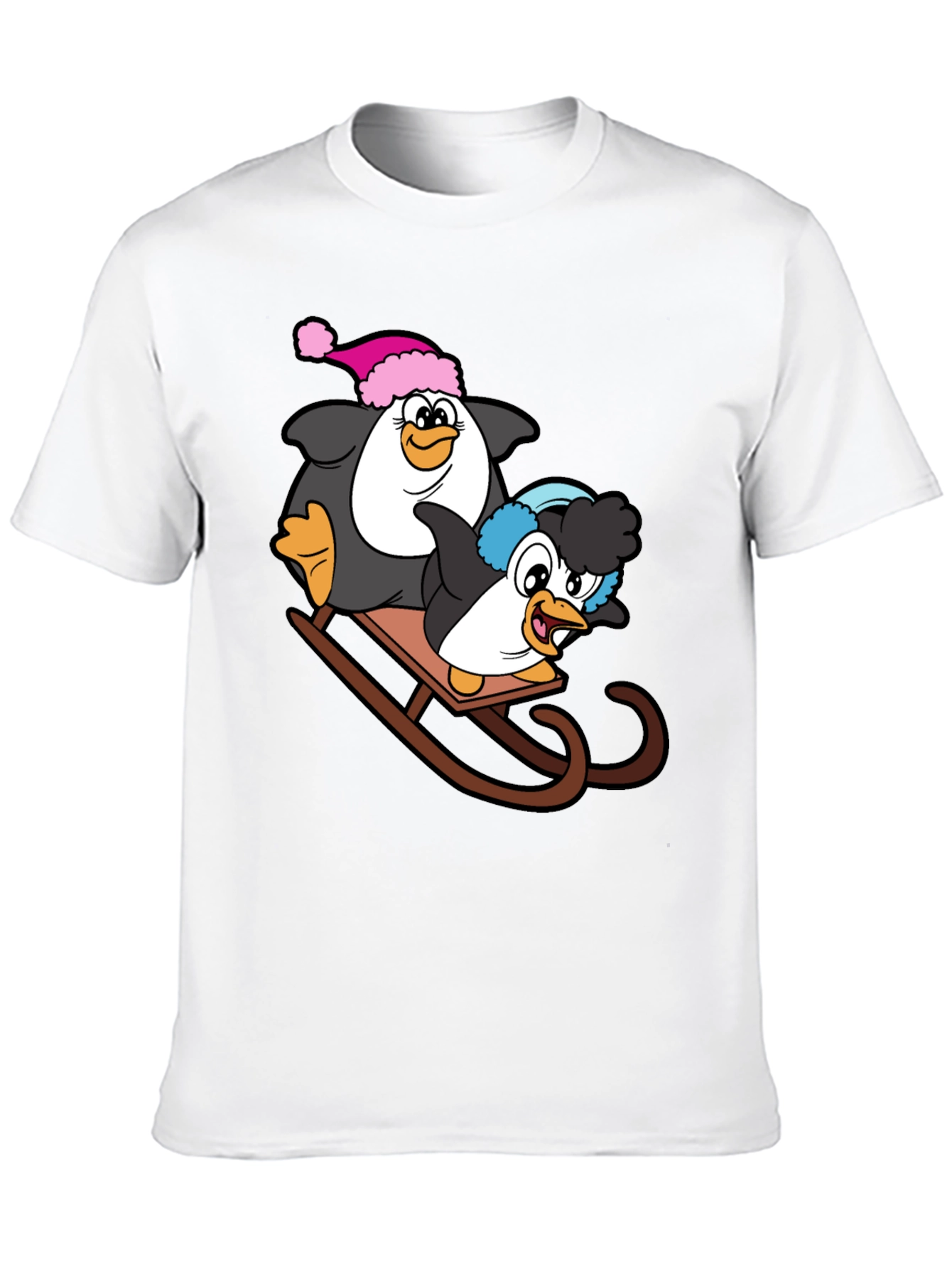 Black Penguin Sledding Graphic Tee view 10