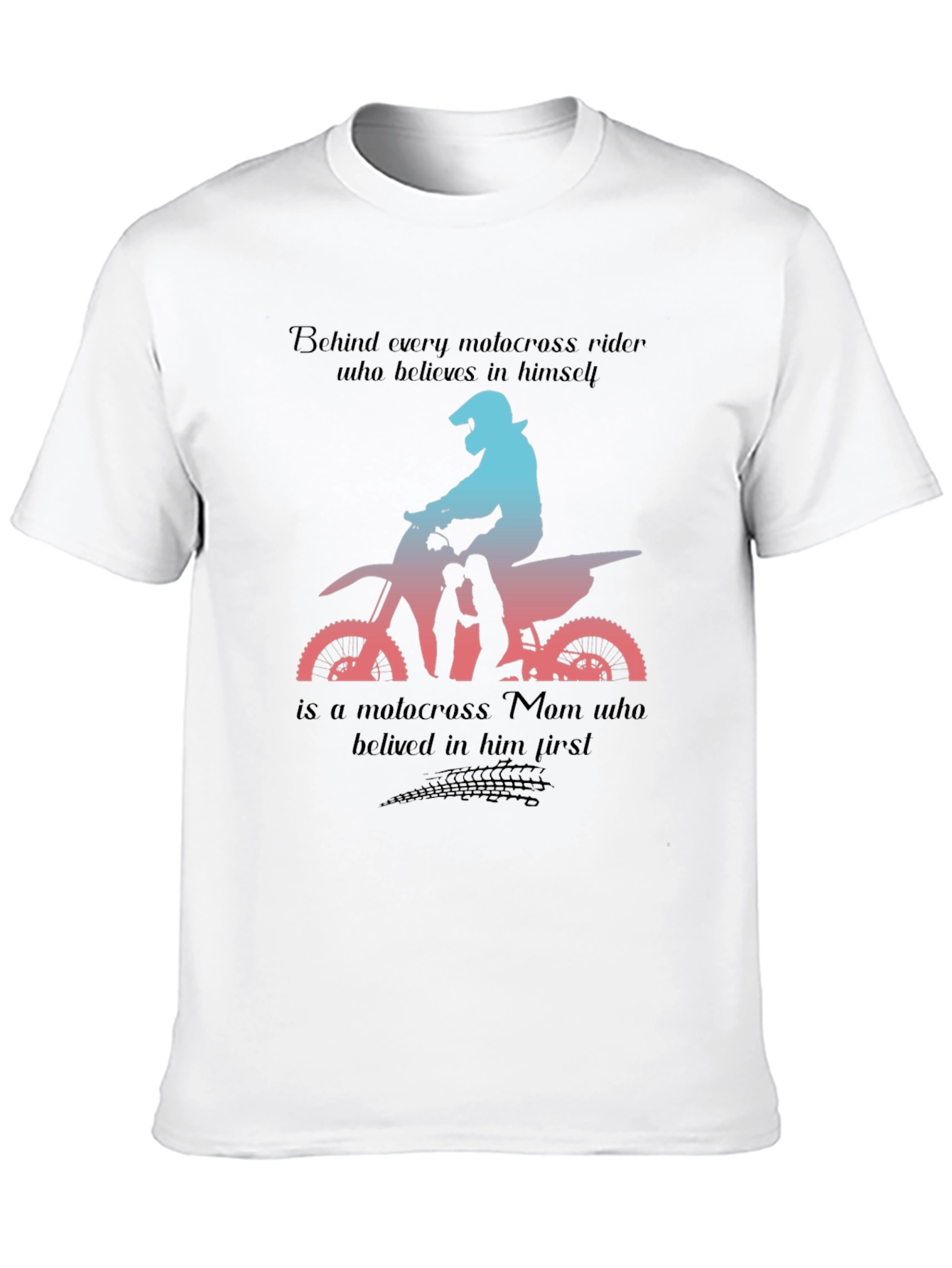 Black Motocross Mom T-Shirt: Behind Every Rider view 10