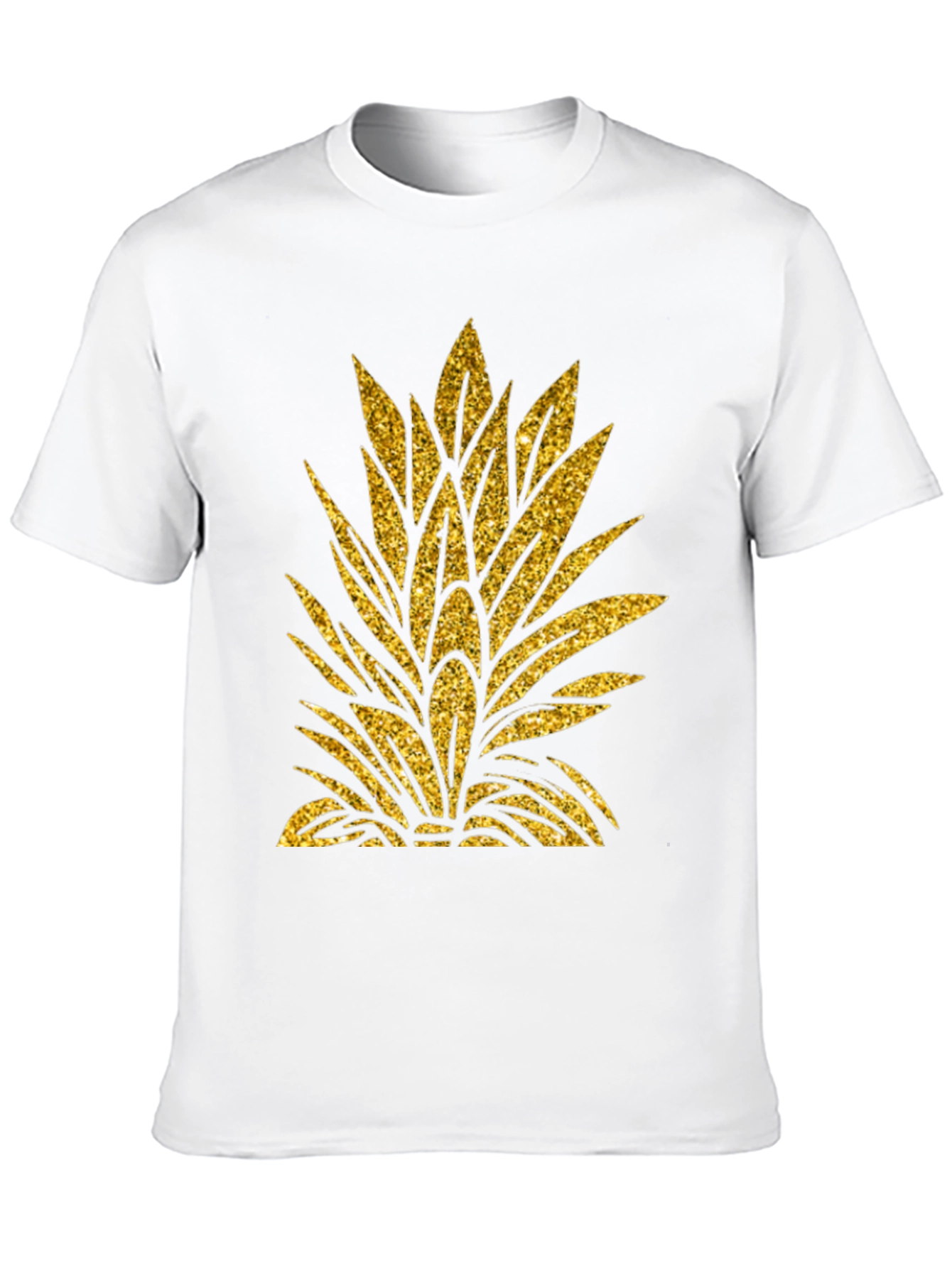 Black Gold Pineapple Leaf Graphic T-Shirt view 10