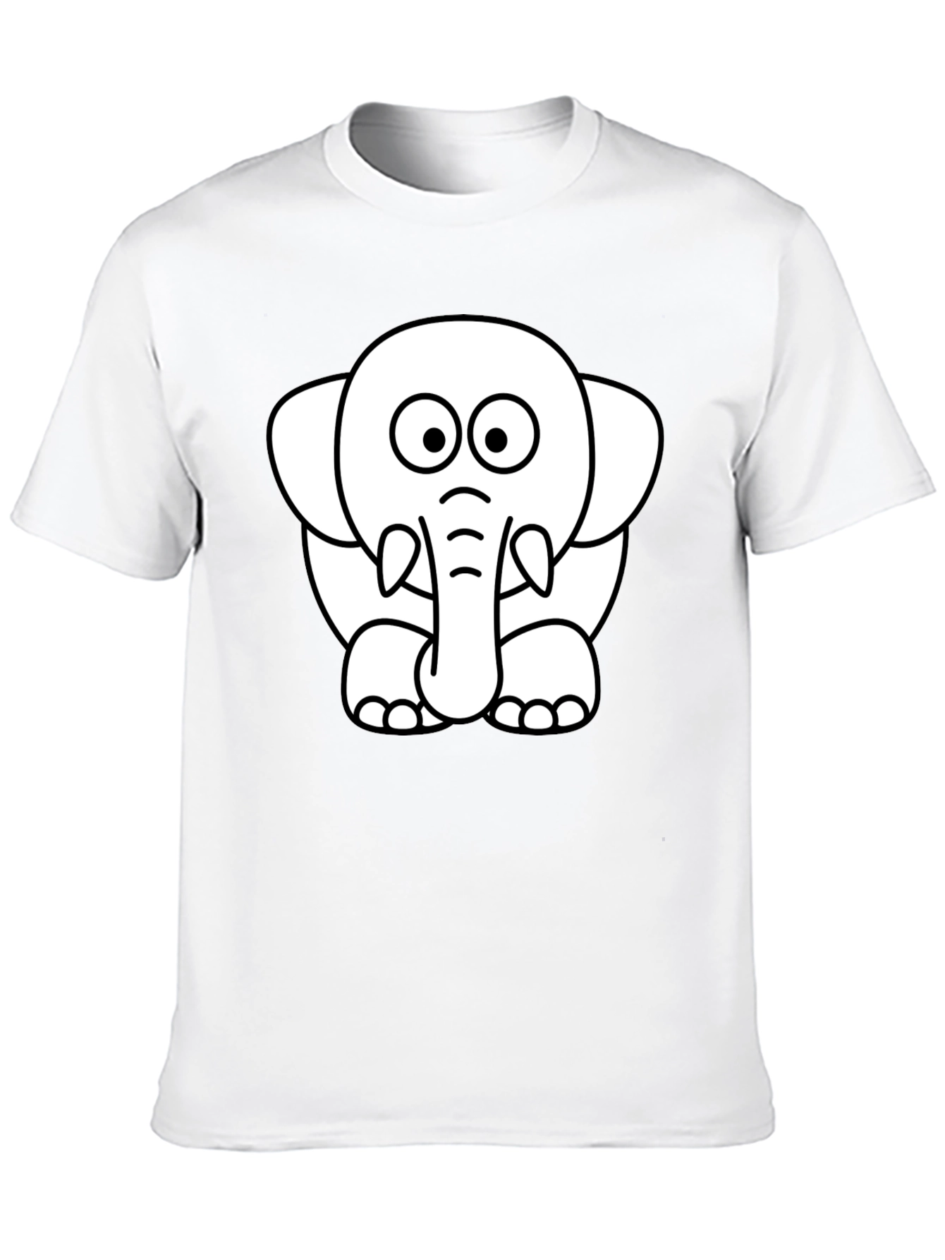 Black Cute Elephant Graphic Tee - Black Cotton T-Shirt view 10