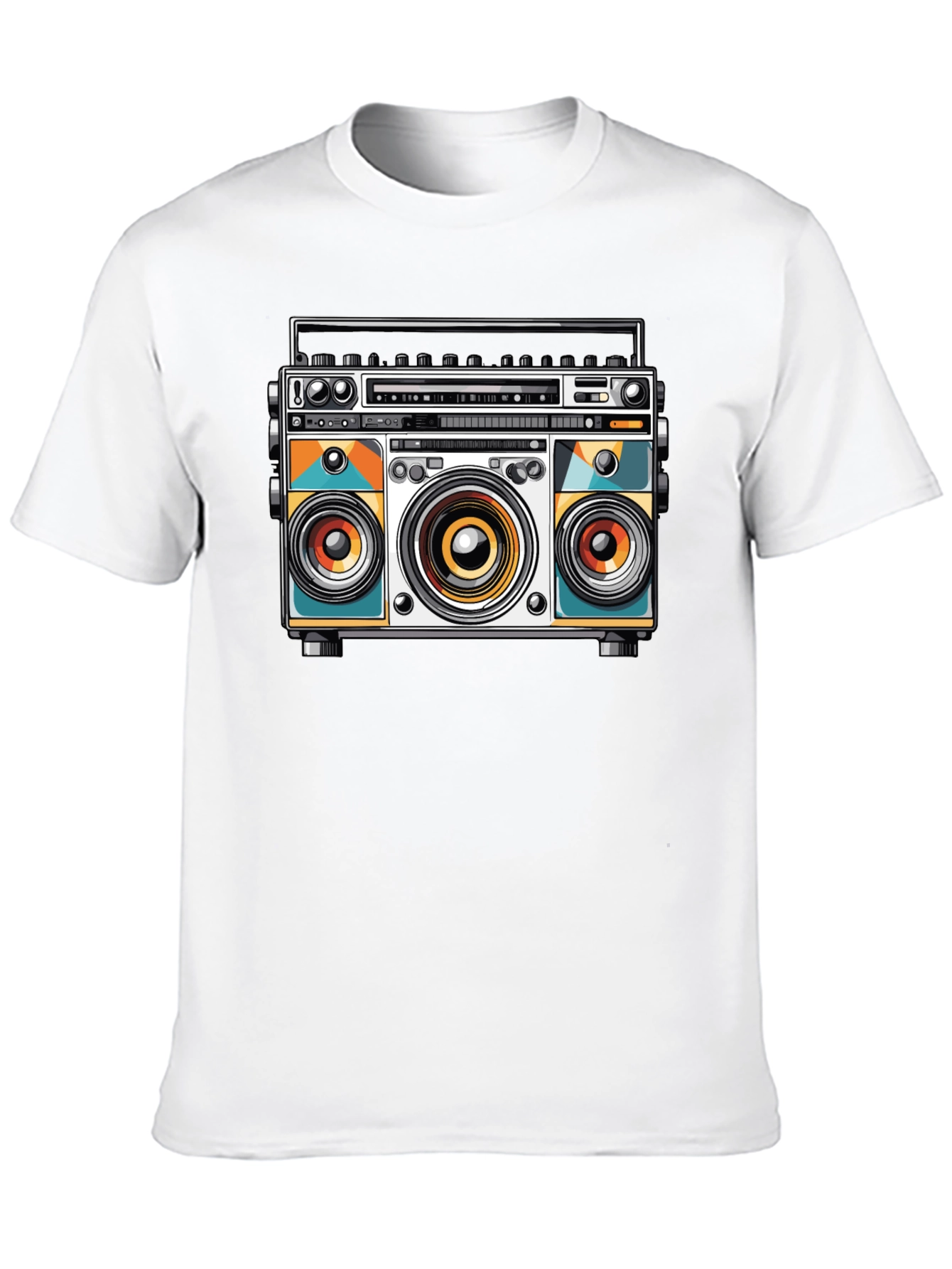 Black Retro Boombox Graphic Tee - Cool Music Lover Shirt view 10