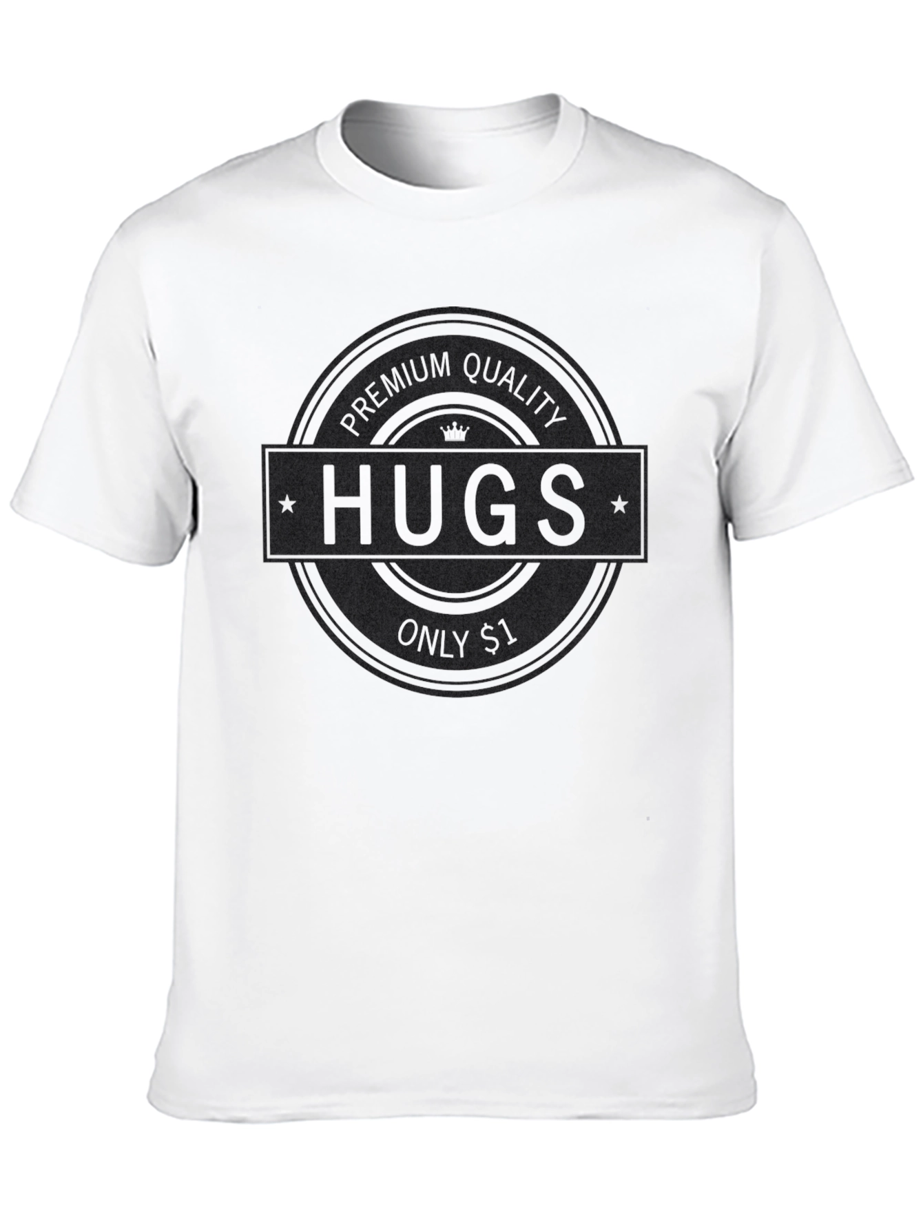 Black Premium Quality Hugs T-Shirt view 10