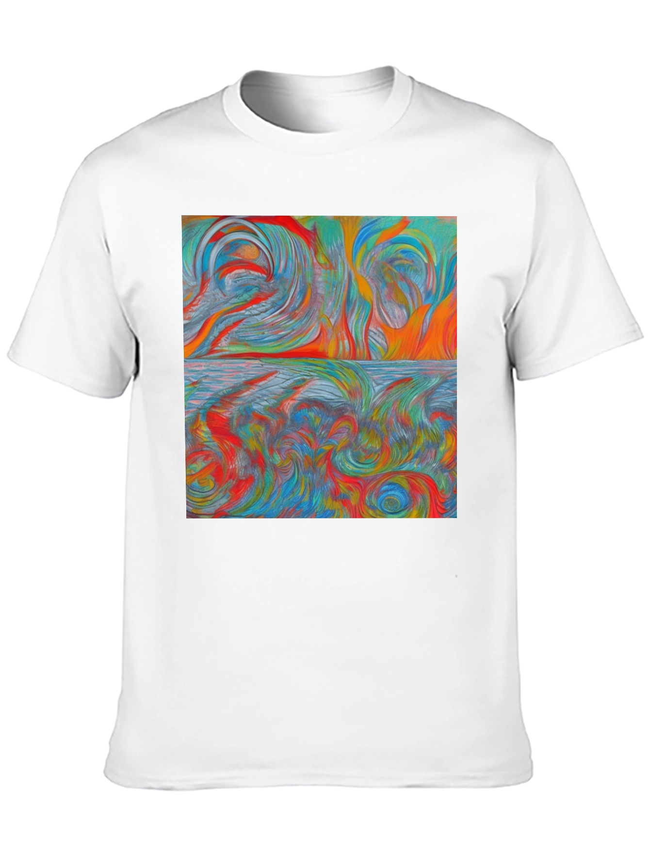 Black Abstract Swirl Art T-Shirt view 10