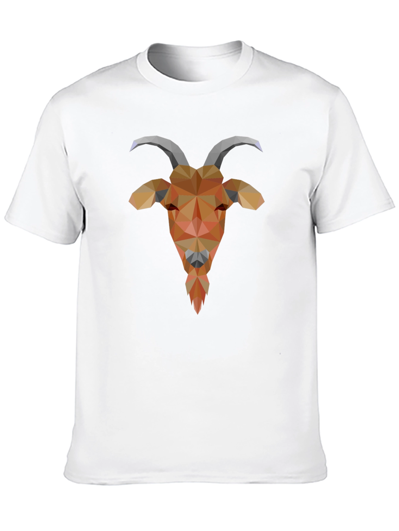 Black Geometric Goat Head Black Tee - Stylish Polygonal Design view 10