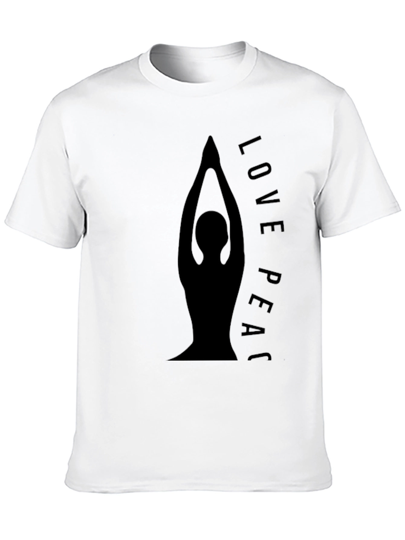 Black Yoga Love Peace Graphic Black T-Shirt view 10