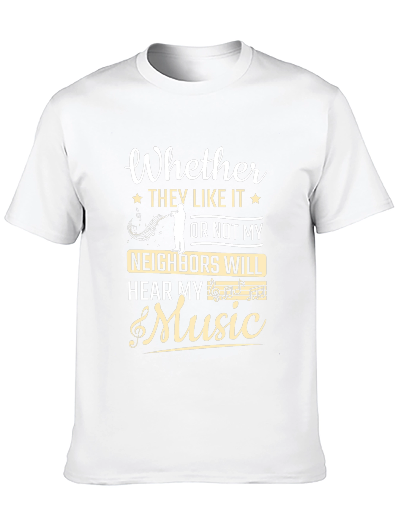 Black Funny Music Lover T-Shirt - Neighbors Will Hear My Music view 10