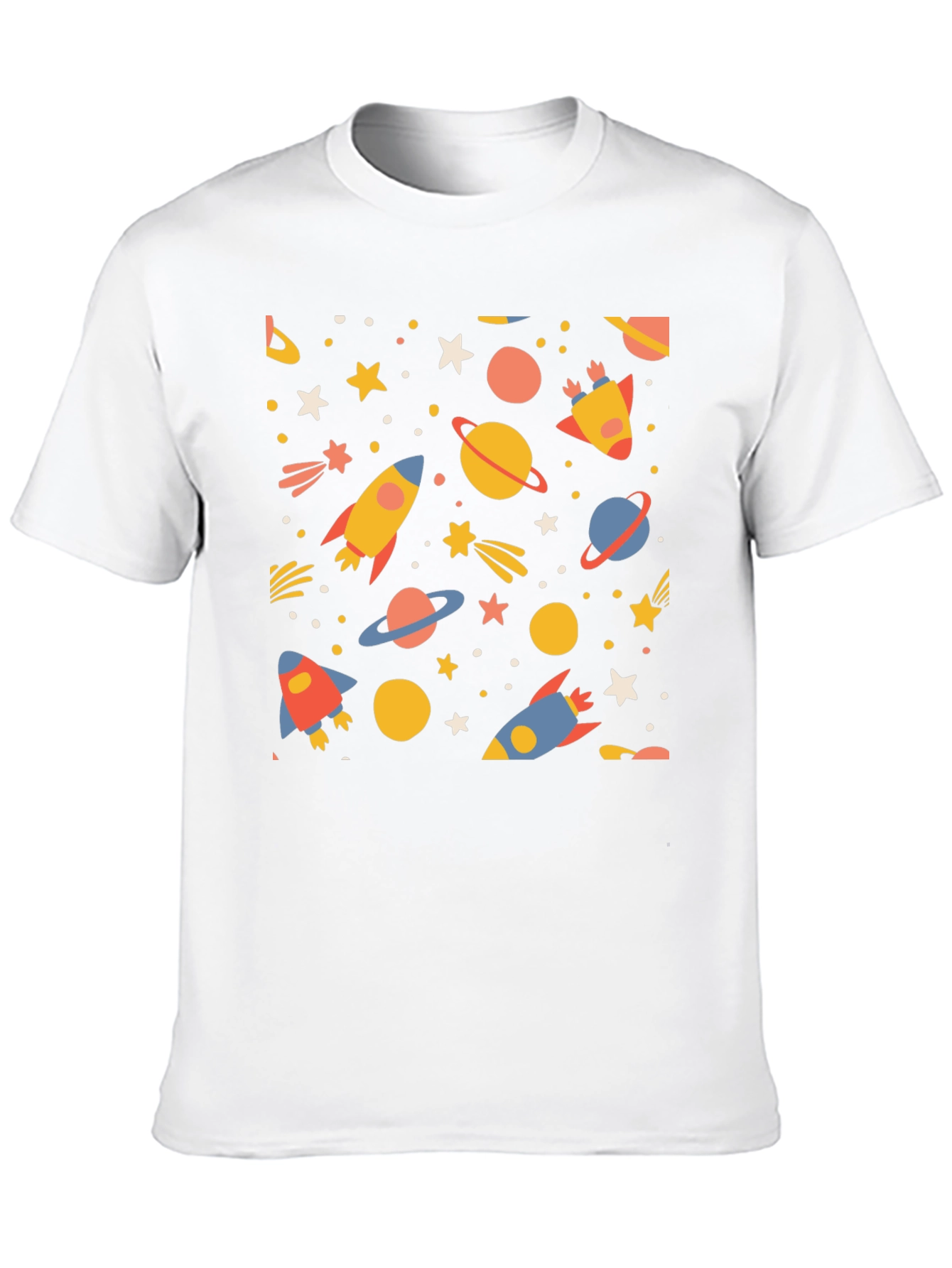 Black Cosmic Adventure T-Shirt - Space Rockets & Planets view 10