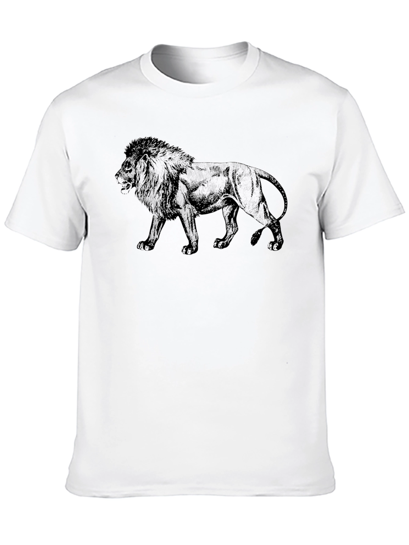 Black Lion Graphic Black T-Shirt for Men view 10