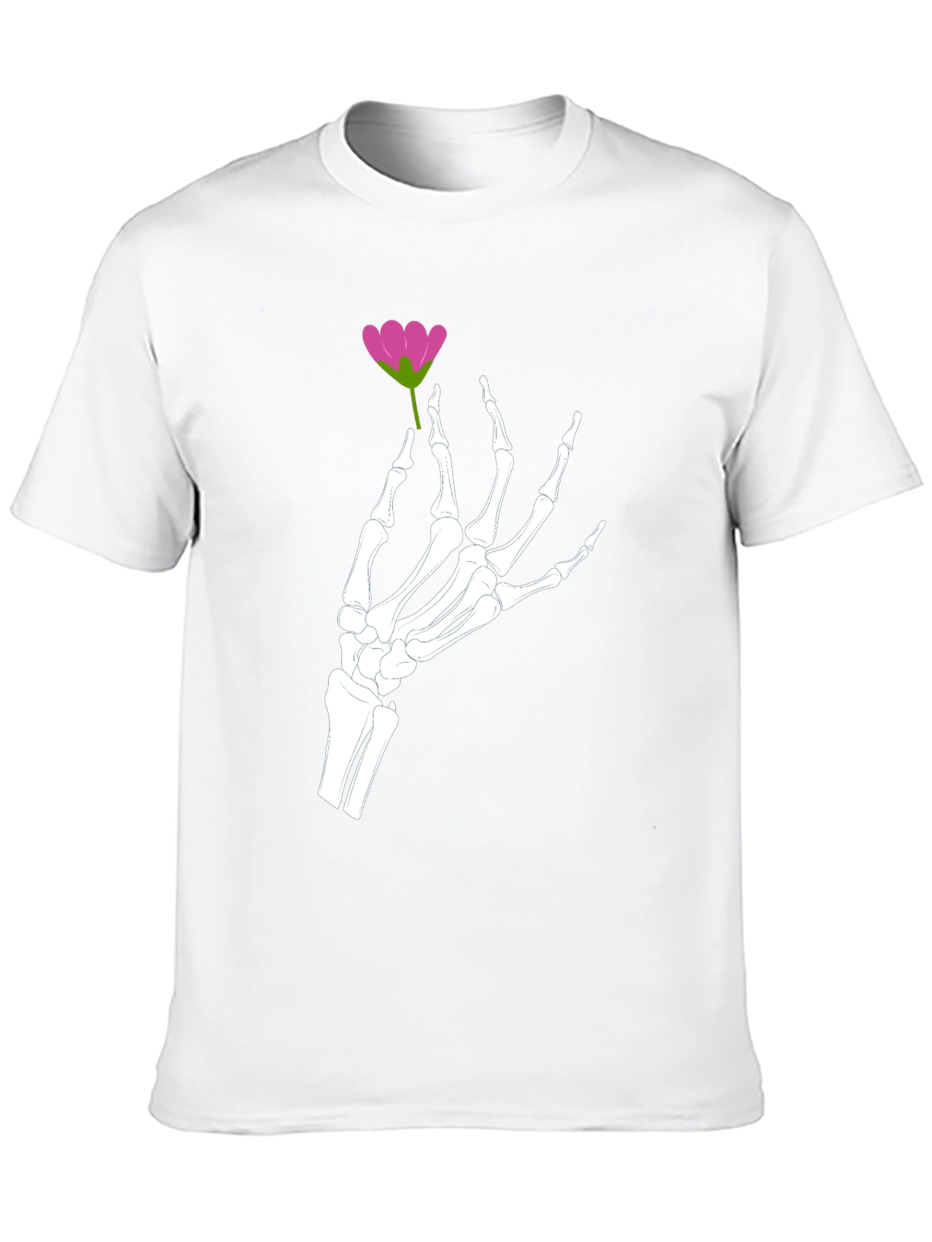 Black Floral Skeleton Hand Graphic Tee - Black view 10