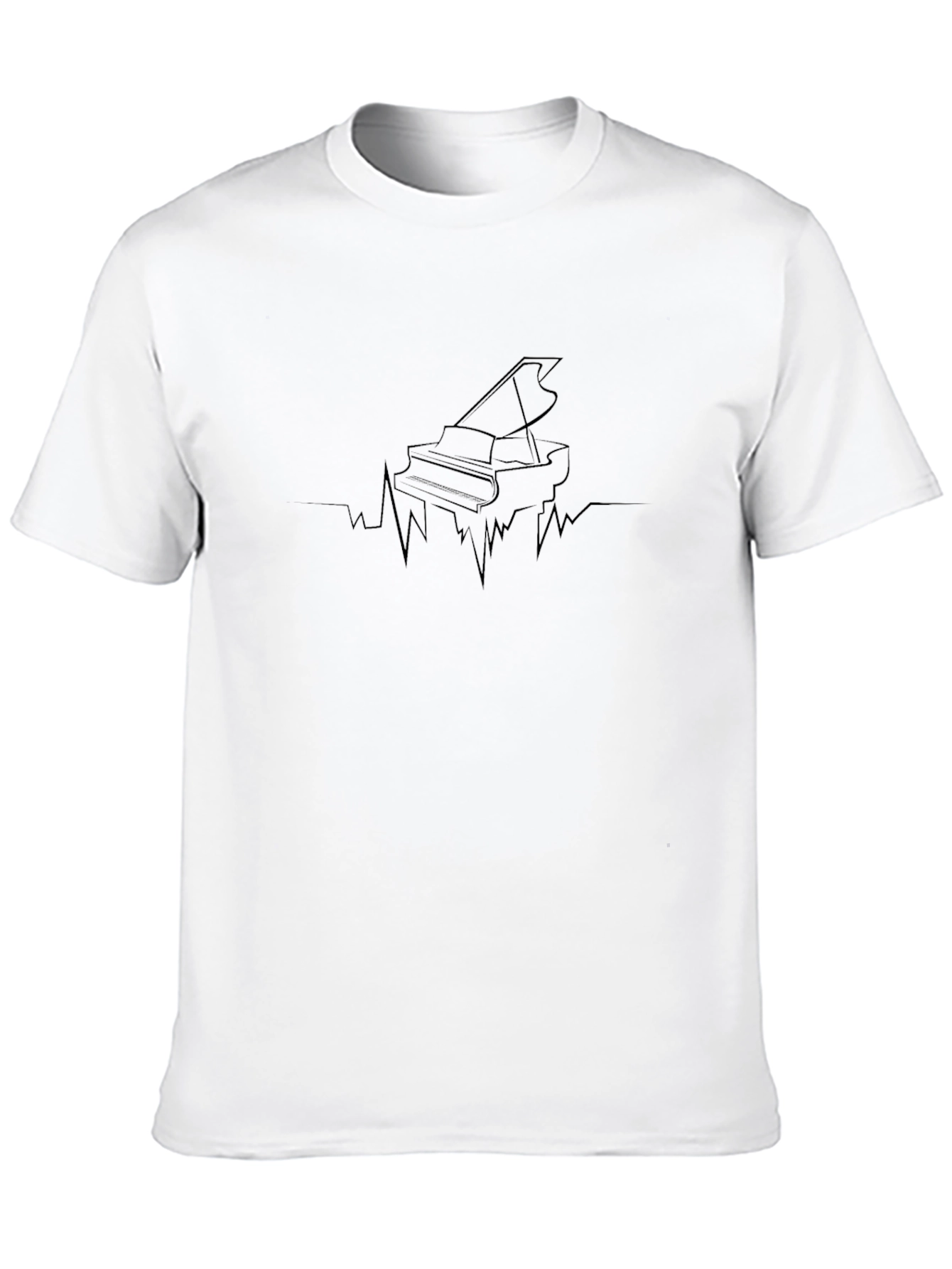 Black Piano Heartbeat Graphic Tee - Black view 10