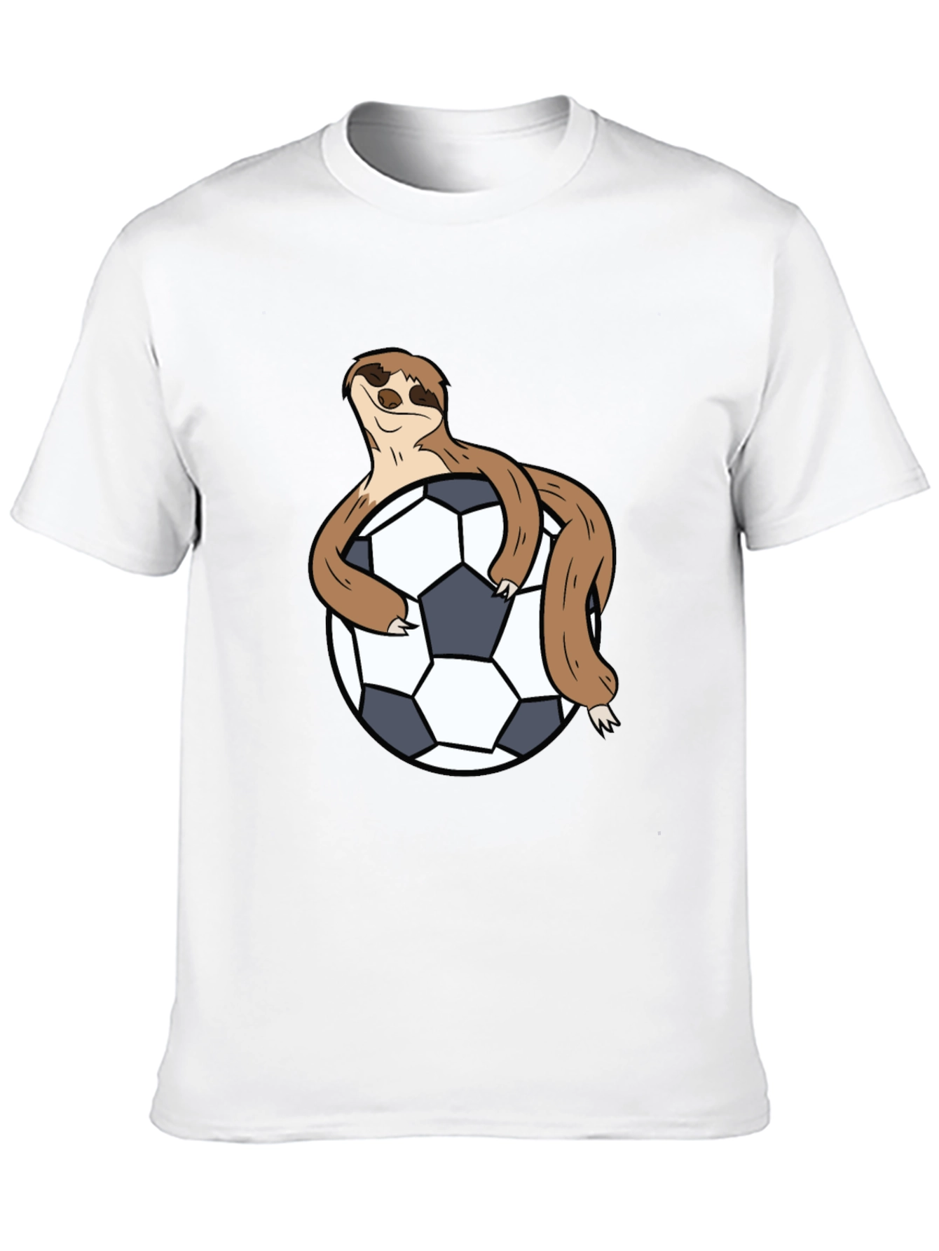 Black Sloth Hugging Soccer Ball Black T-Shirt view 10