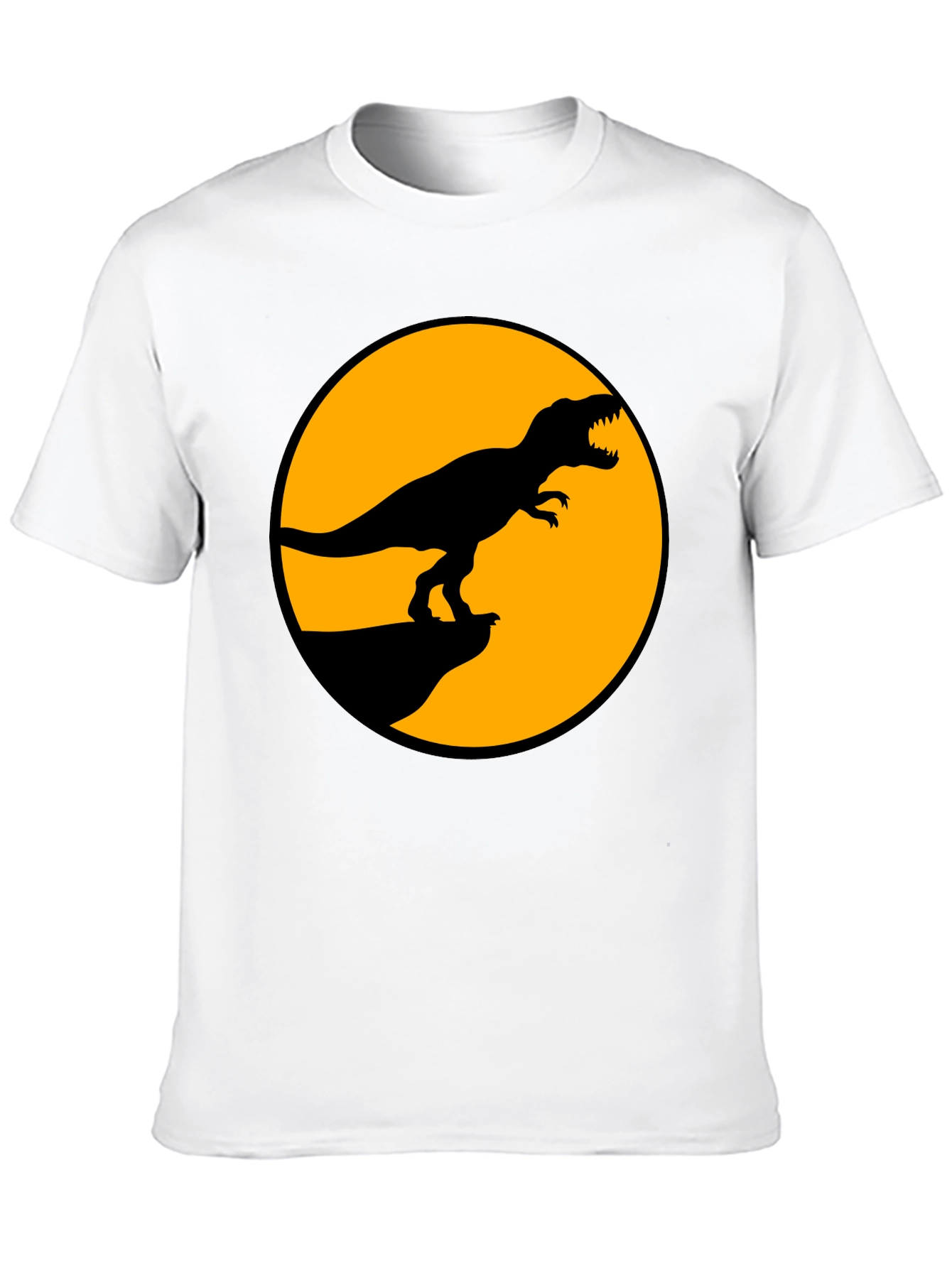 Black Dinosaur Graphic Tee - Black T-Rex Circle Design view 10