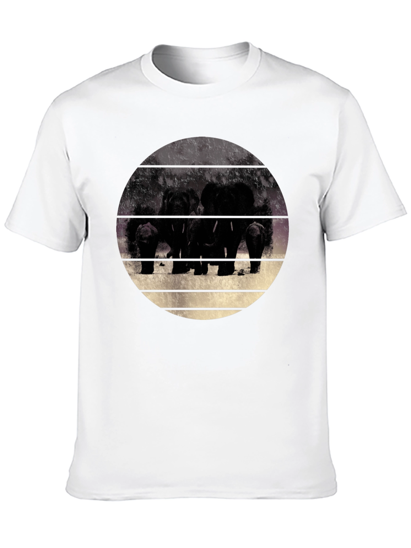 Black Elephant Family Graphic Black T-Shirt view 10