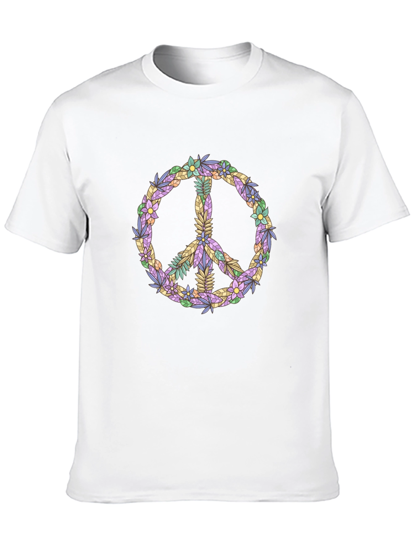 Black Floral Peace Sign Graphic Tee view 10