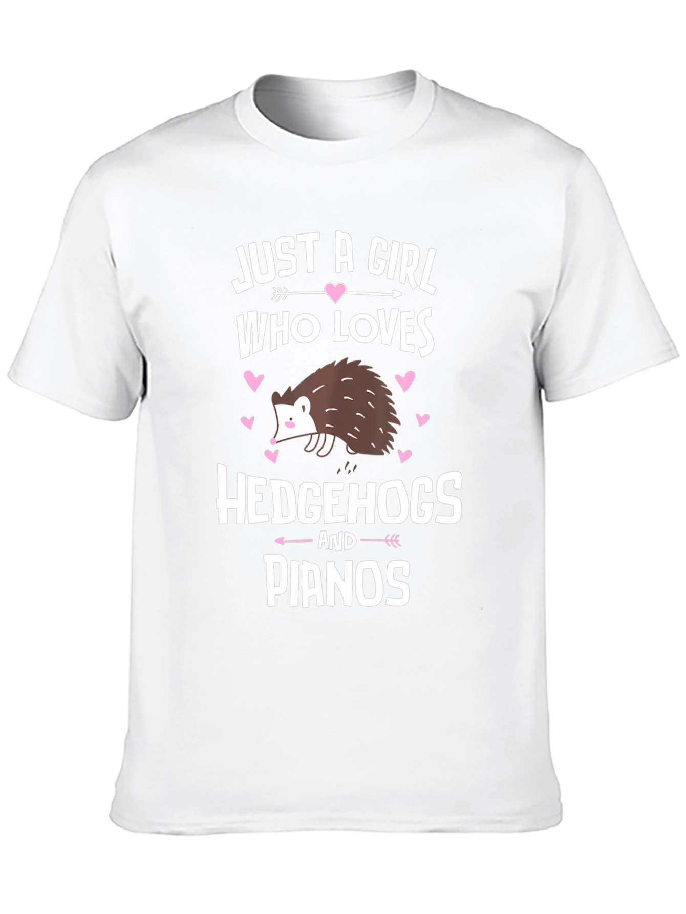 Black Just A Girl Who Loves Hedgehogs and Pianos T-Shirt view 10